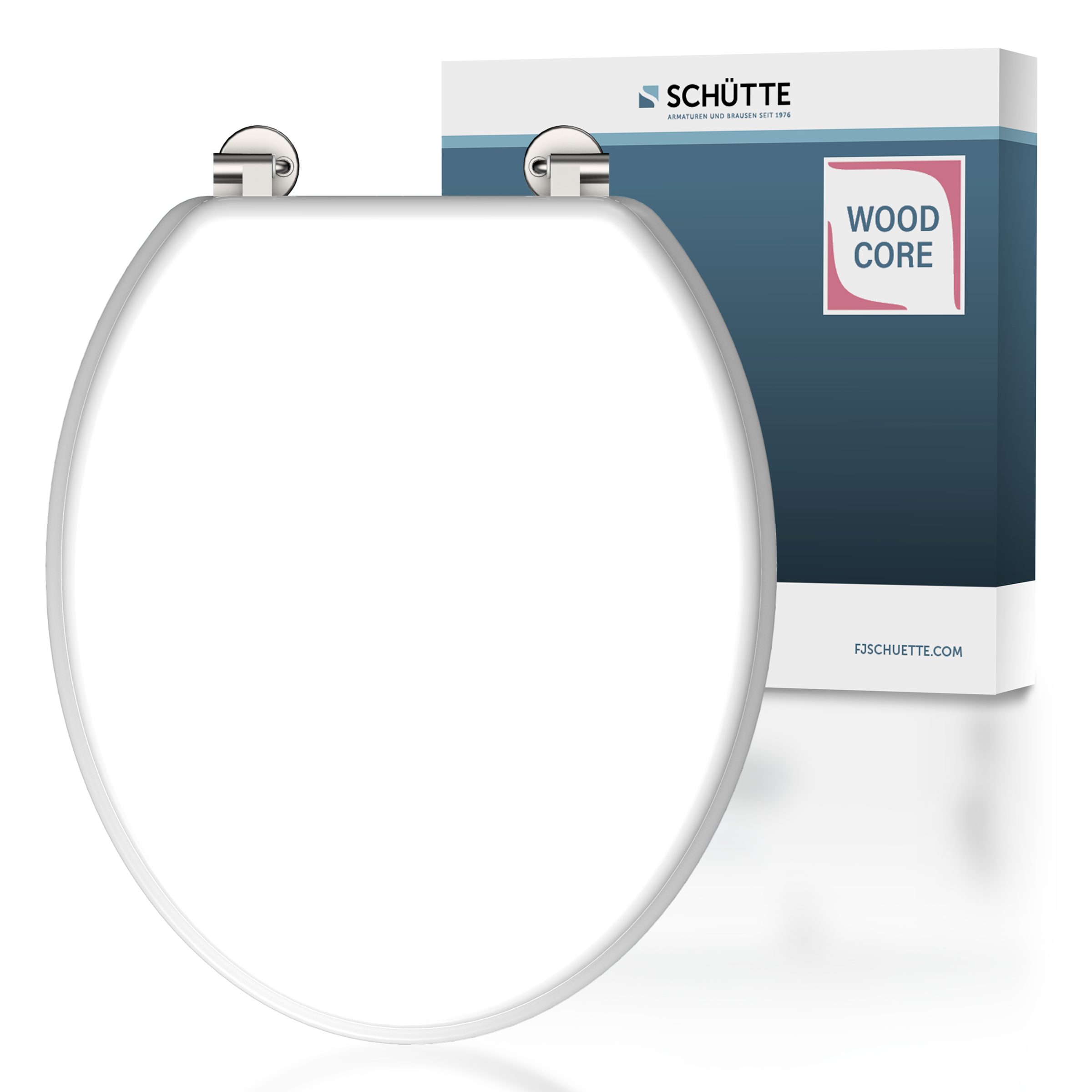 WC-Sitz SCHÜTTE, B:380cm L:440cm, weiß, MDF - Mitteldichte Holzfaserplatte, WC-Sitze, mit Holzkern, maximale Belastung der Klobrille 150 kg