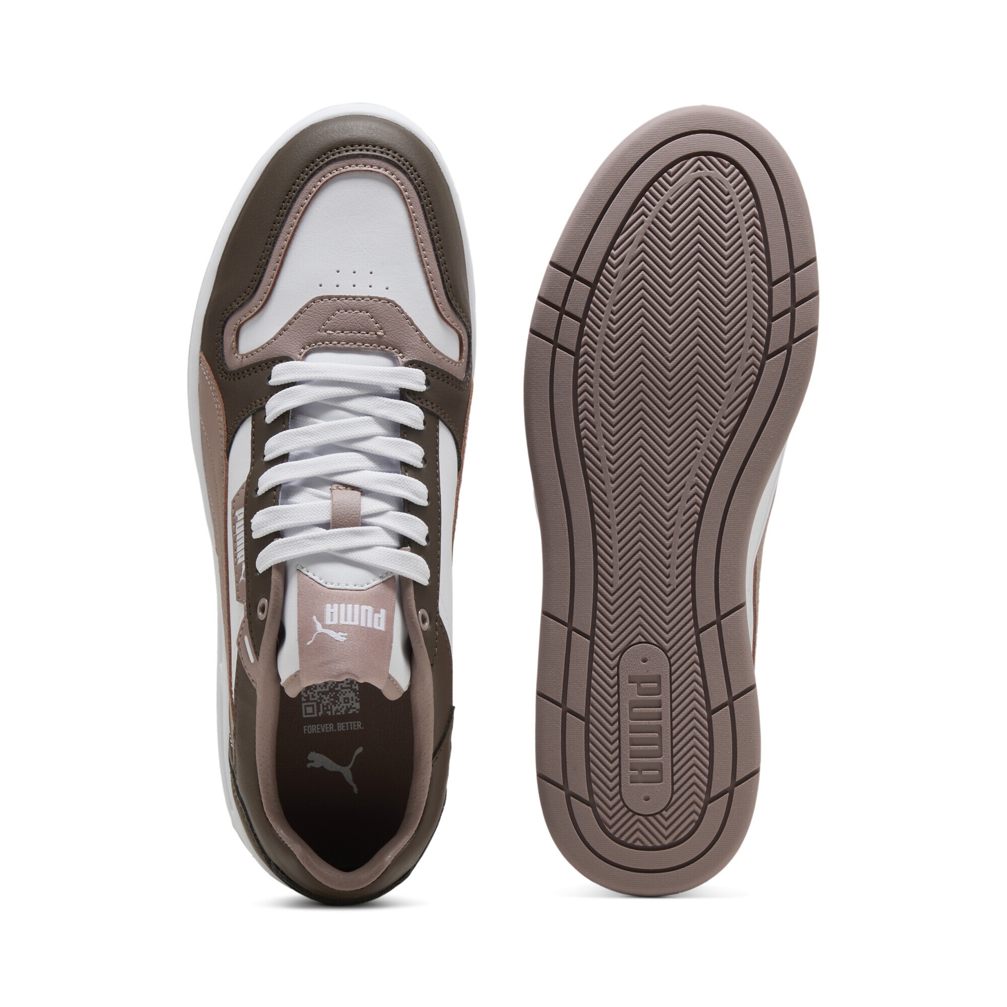 Sneaker PUMA "Court Classic Street Sneakers Erwachsene", Damen, Gr. 42, sandweißstone chocolate beige braun, Obermaterial: Synthetik; Futter: Synthetik, Textil; Innensohle: Textil; Laufsohle: Gummi, Schuhe Sneaker 3