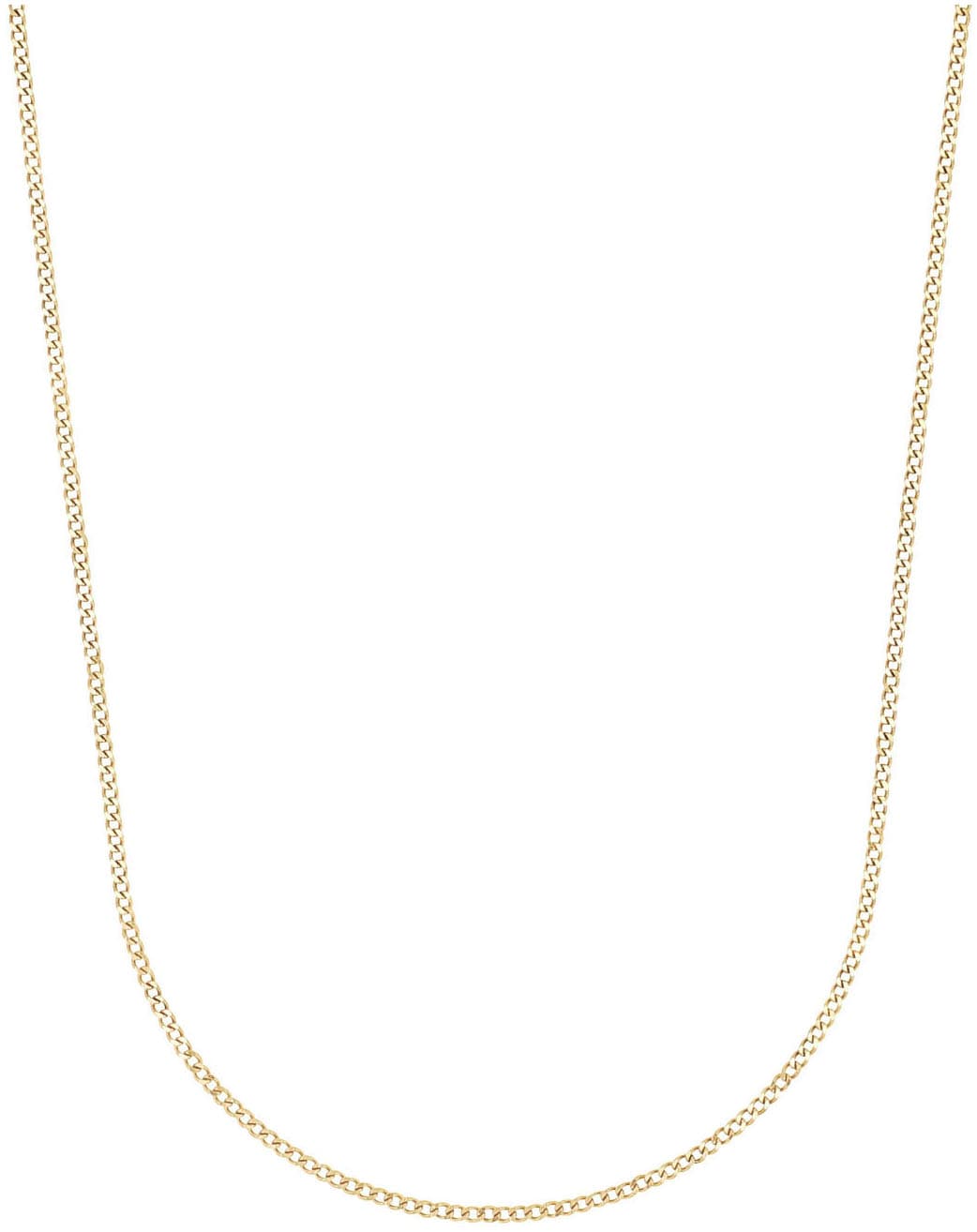 AMOR Damen Collierkettchen "Panzerkettengliederung", 50, Edelstahl, B: 1,4mm, gold, Edelstahl, B:1,4mm, Halsketten