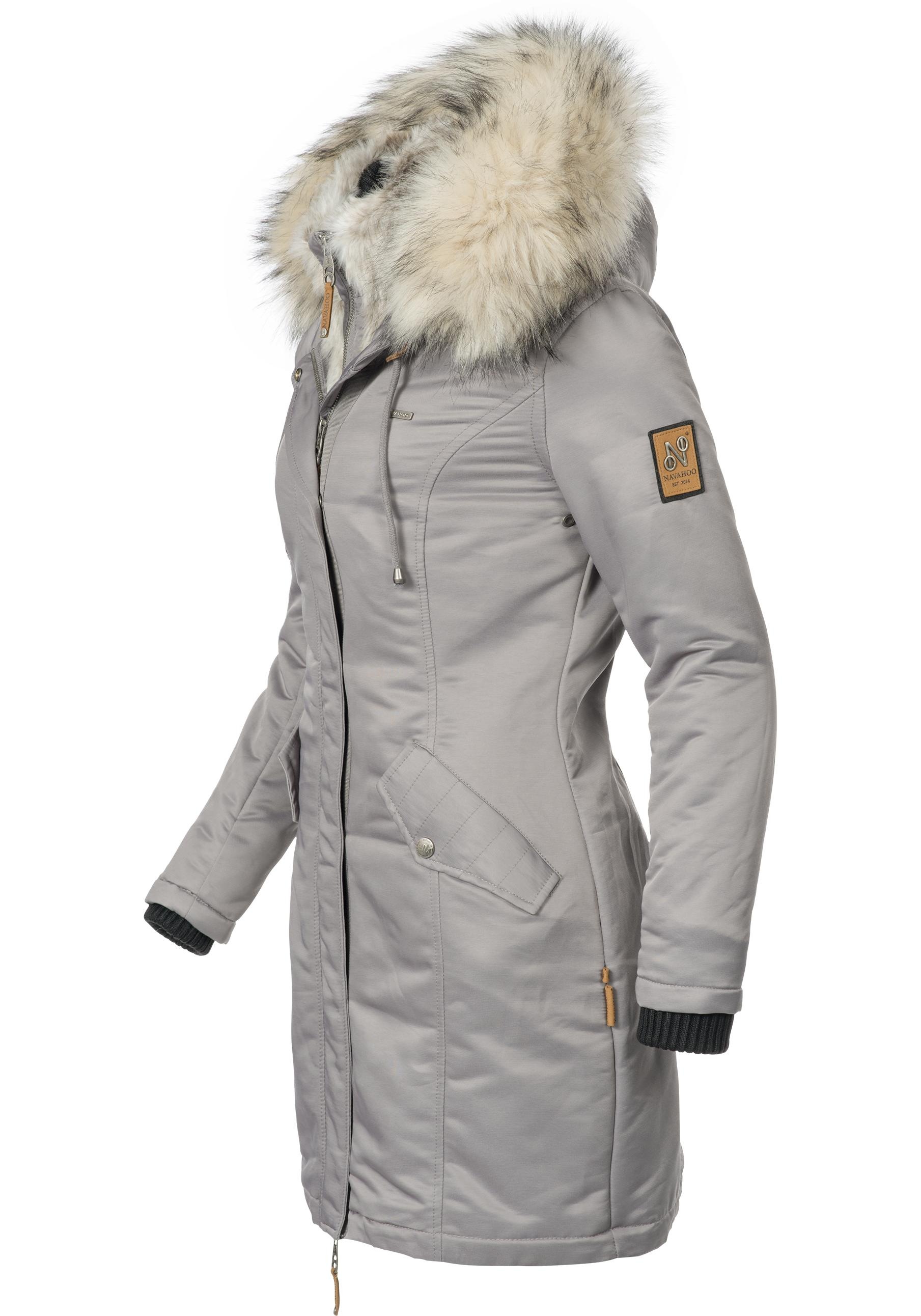 Navahoo Wintermantel »Daylight«, stylische Damen Winterparka mit Kunstfellkapuze