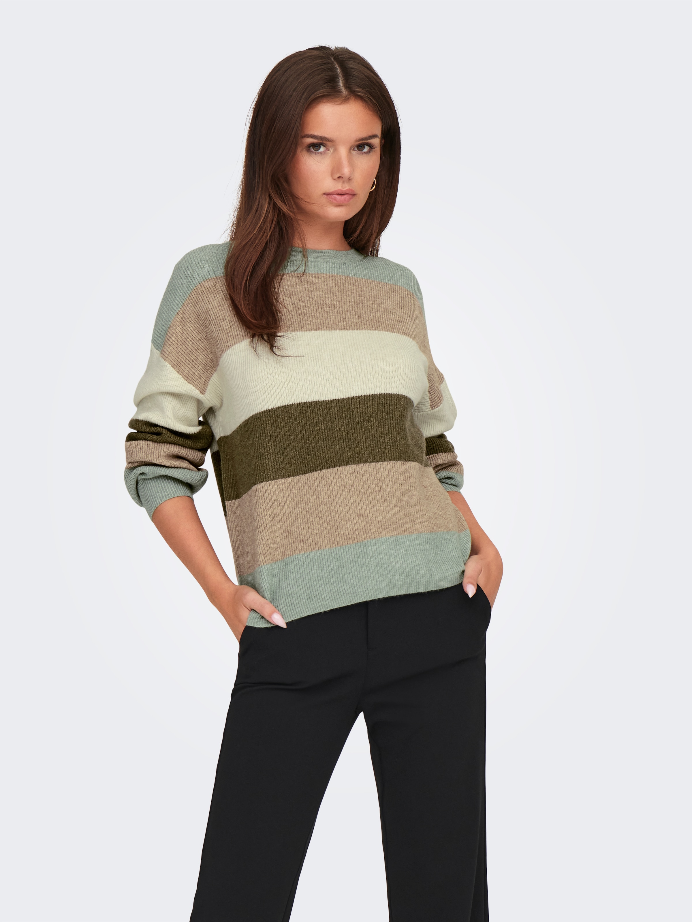 ONLY Strickpullover "ONLATIA L/S STRIPE PULLOVER KNT NOOS" Viskosemischung, günstig online kaufen