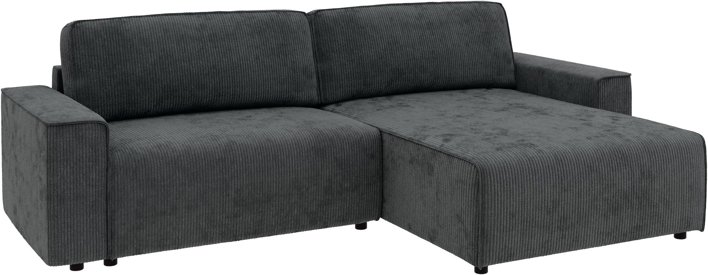 INOSIGN Ecksofa »Chance, Recamiere beidseitig montierbar, Schlaffunktion, Breite 265 cm«, in Cordstoff HYPER, mit Schlaffunktion und Bettkasten