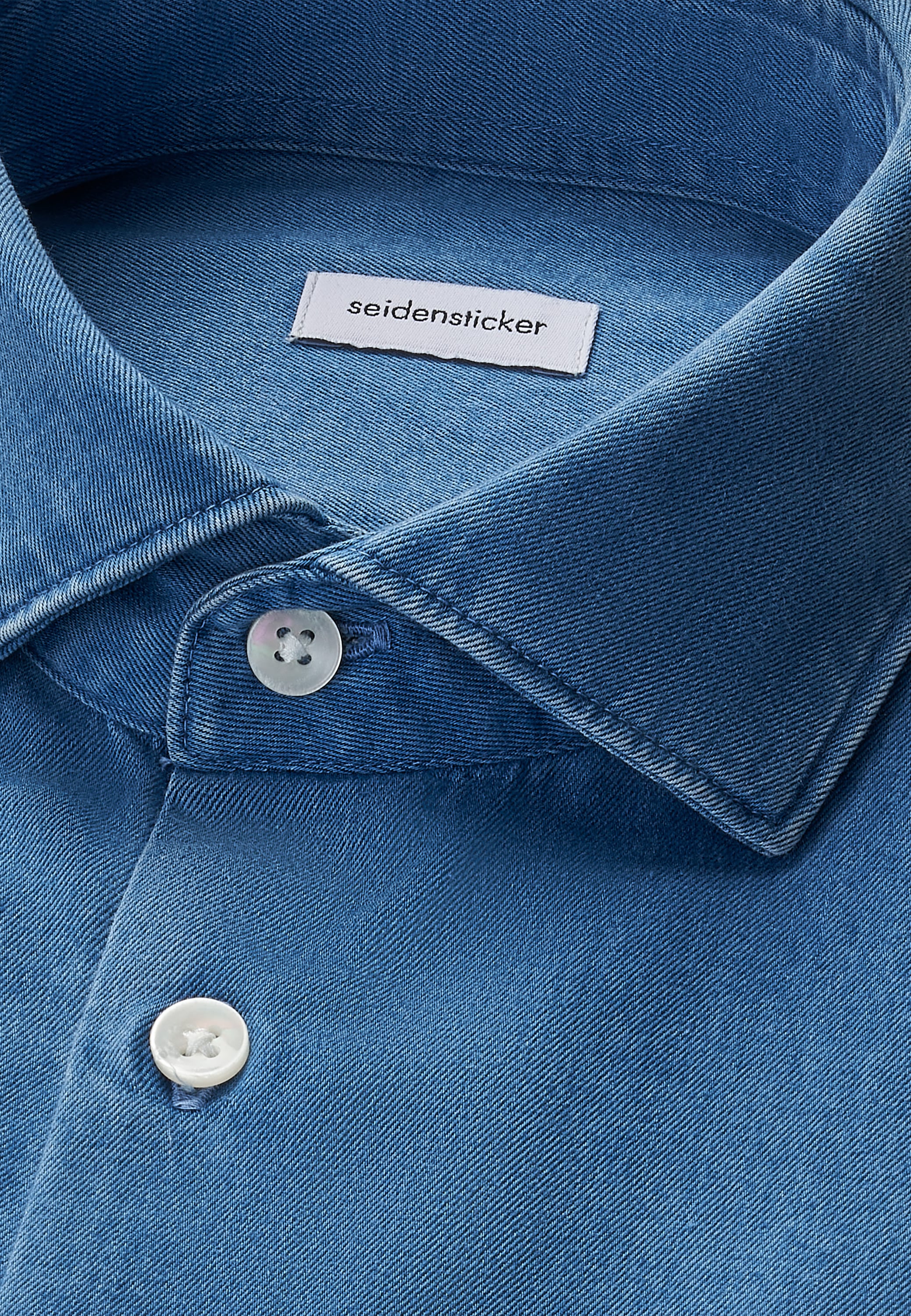 seidensticker Slim 1/1 Kentkragen Denim