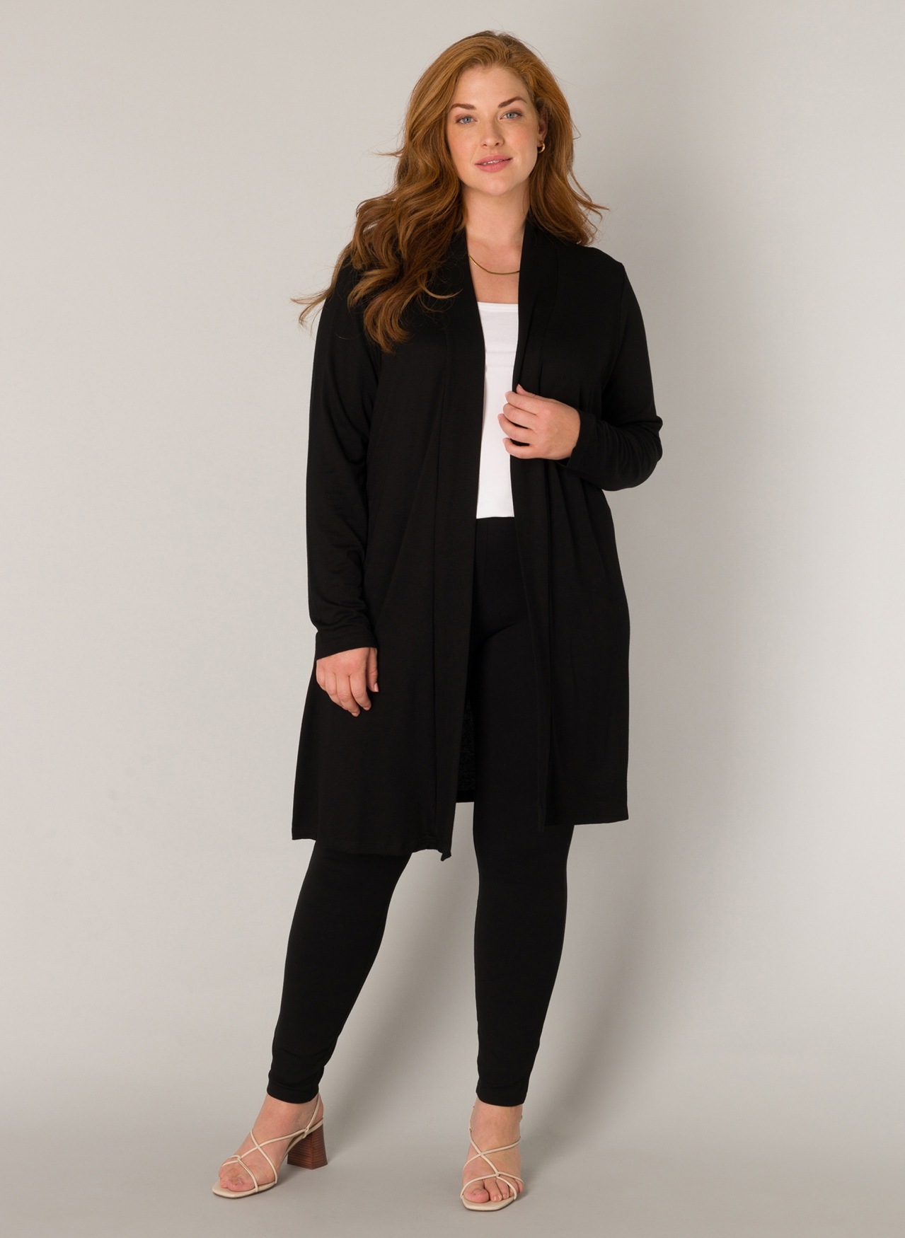 Base Level Curvy Longstrickjacke "Ayla Long", Figurumspielende, weiche Stri günstig online kaufen