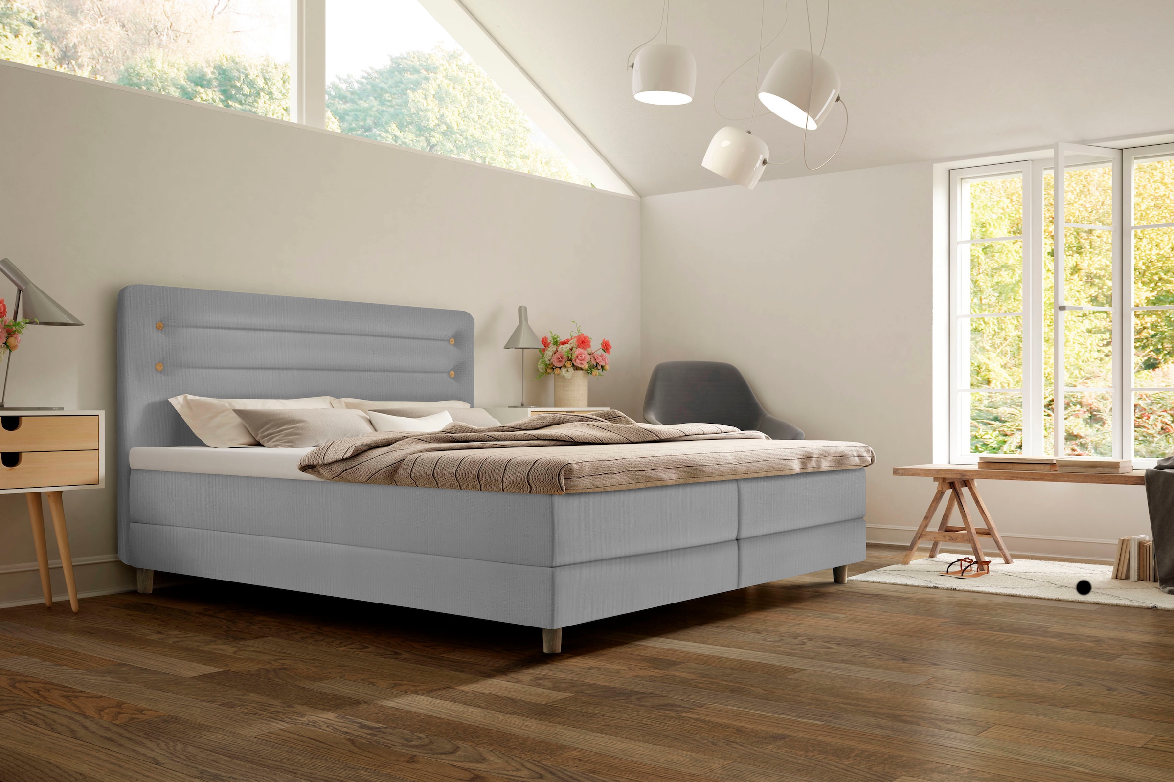 Schlaraffia Boxspringbett »Fidelio«, inkl. BULTEX® Topper, Holzfuß in Eiche