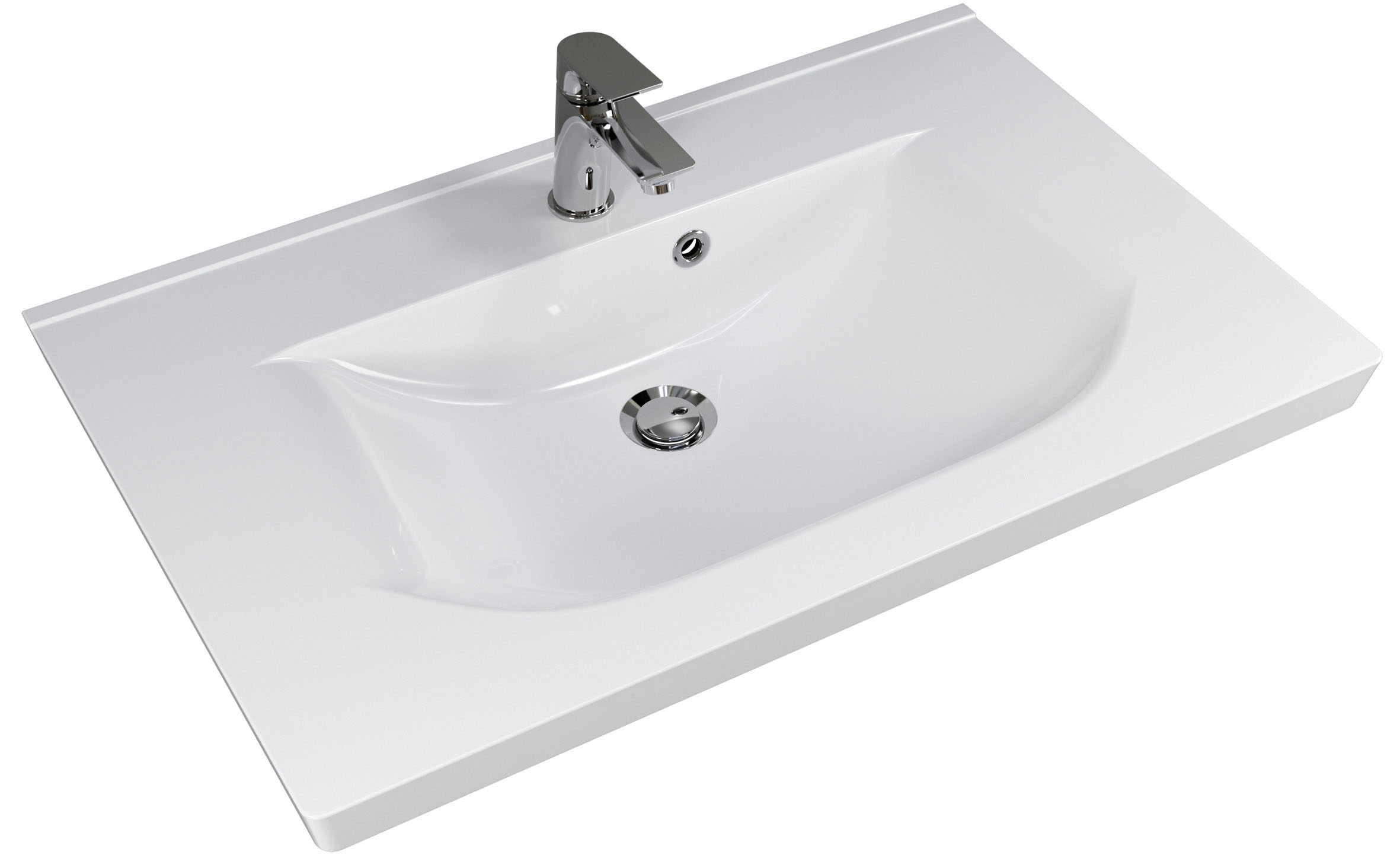 Saphir Badmöbel-Set »Badmöbel-Set Trentino 3-tlg Mineralmarmorwaschtisch,LED-Spiegelschrank«, (4 St.), Badezimmer-Set mit Midischrank inkl. Türdämpfer