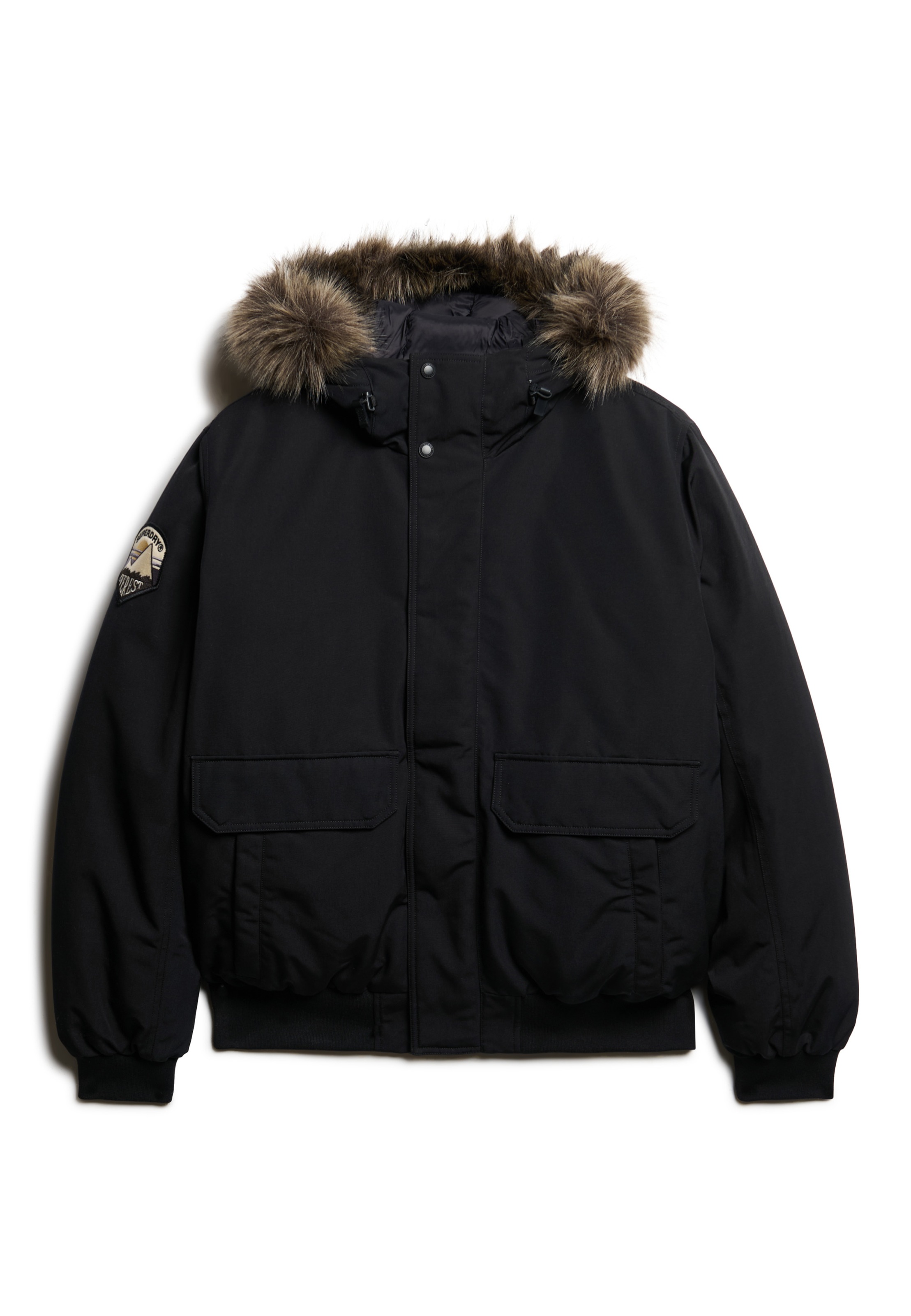 Superdry Steppjacke »EVEREST FAUX FUR BOMBER JACKET«, mit Kapuze