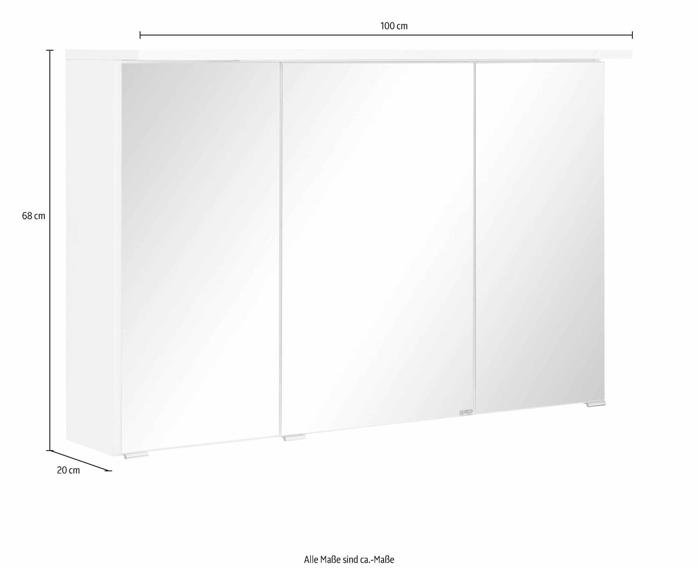welltime Spiegelschrank »Ravenna«, Breite 100 cm