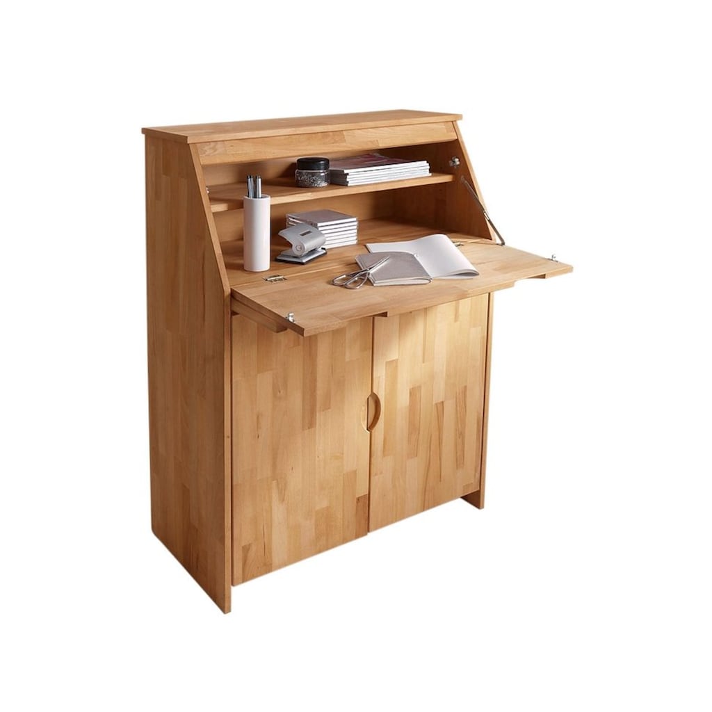 Woltra Sekretär »Luzern, Schreibtisch,«, kompakter Home-Office-Tisch, Massivholz, Breite 83 cm