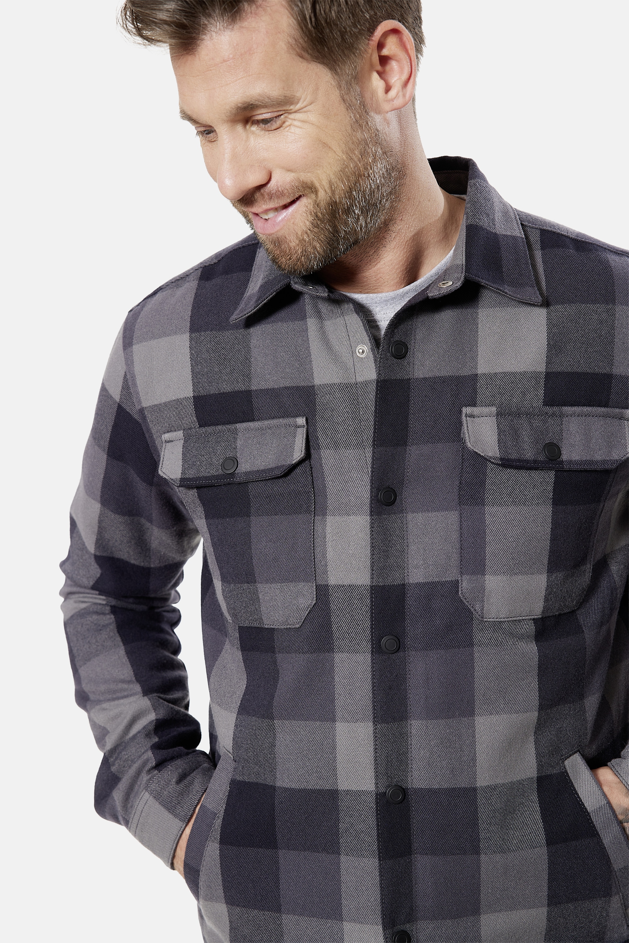 HERO by John Medoox Flanellhemd »JORIS Karohemd Overshirt« Regular Fit Casual Funktionsmaterial für Herren