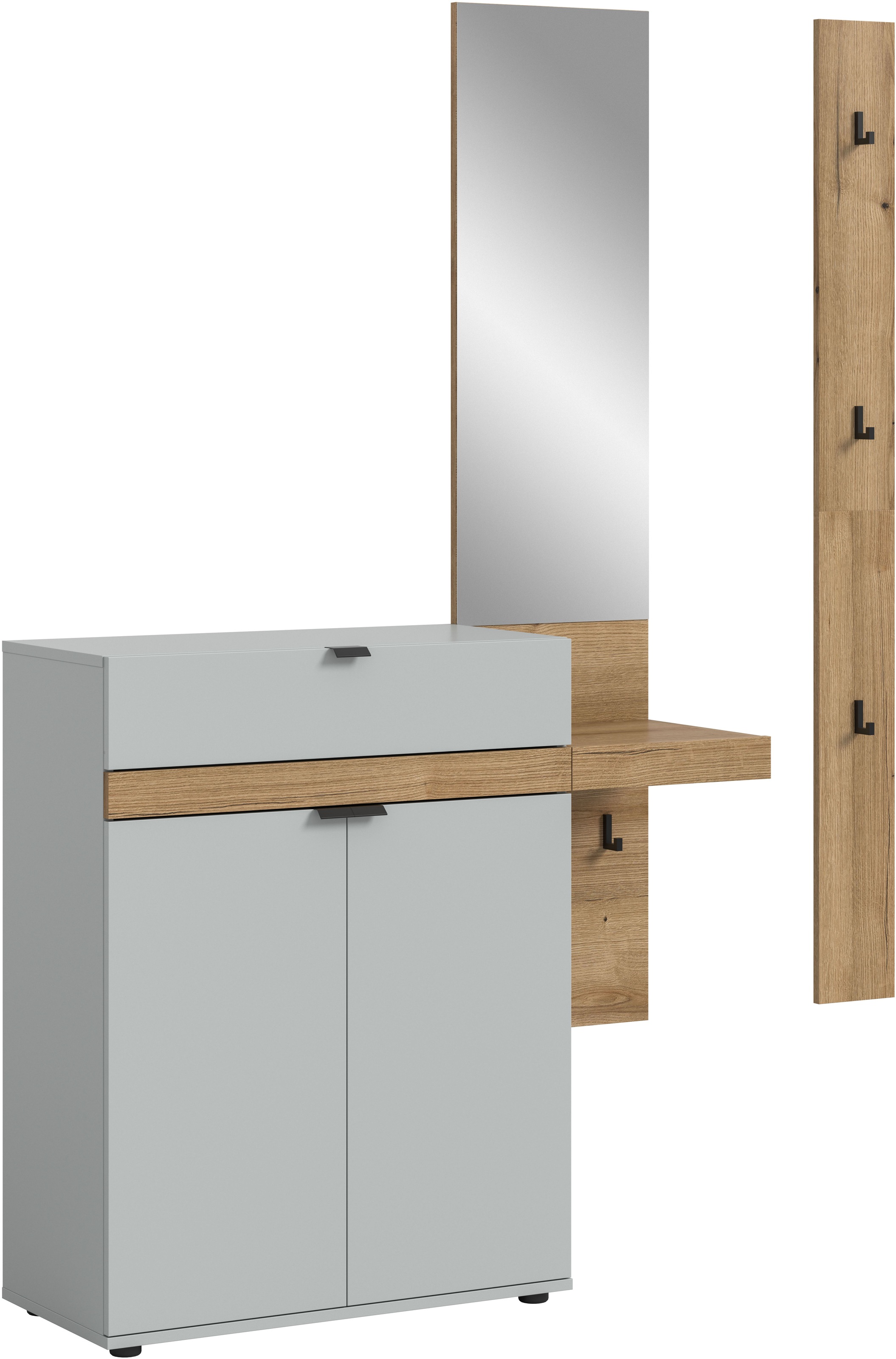 INOSIGN Garderoben-Set "Oran", (Set, 3 St.), Oran, Evoke Oak, Grau, Gardero günstig online kaufen