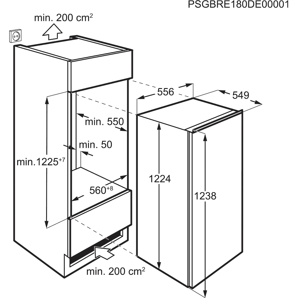 AEG Einbaukühlschrank »SFE612F1AF«, SFE612F1AF, 122,4 cm hoch, 56 cm breit