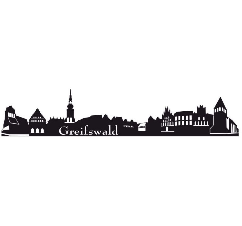 Wall-Art Wandtattoo »XXL Stadt Skyline Greifswald 120cm«, (1 St.), selbstklebend, entfernbar