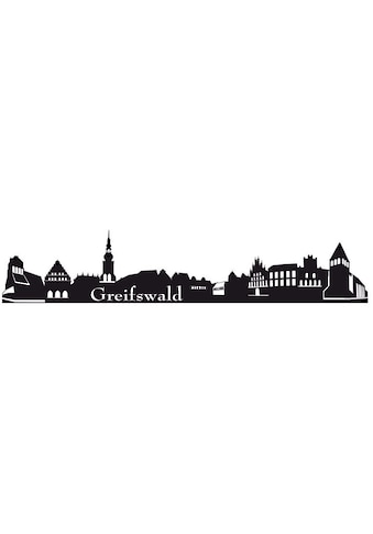 Wandtattoo »XXL Stadt Skyline Greifswald 120cm«, (1 St.)