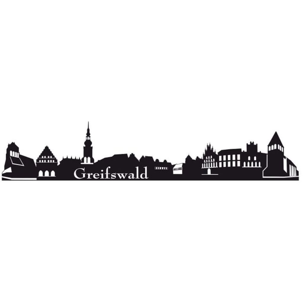 Wall-Art Wandtattoo »XXL Stadt Skyline Greifswald 120cm«, (1 St.)