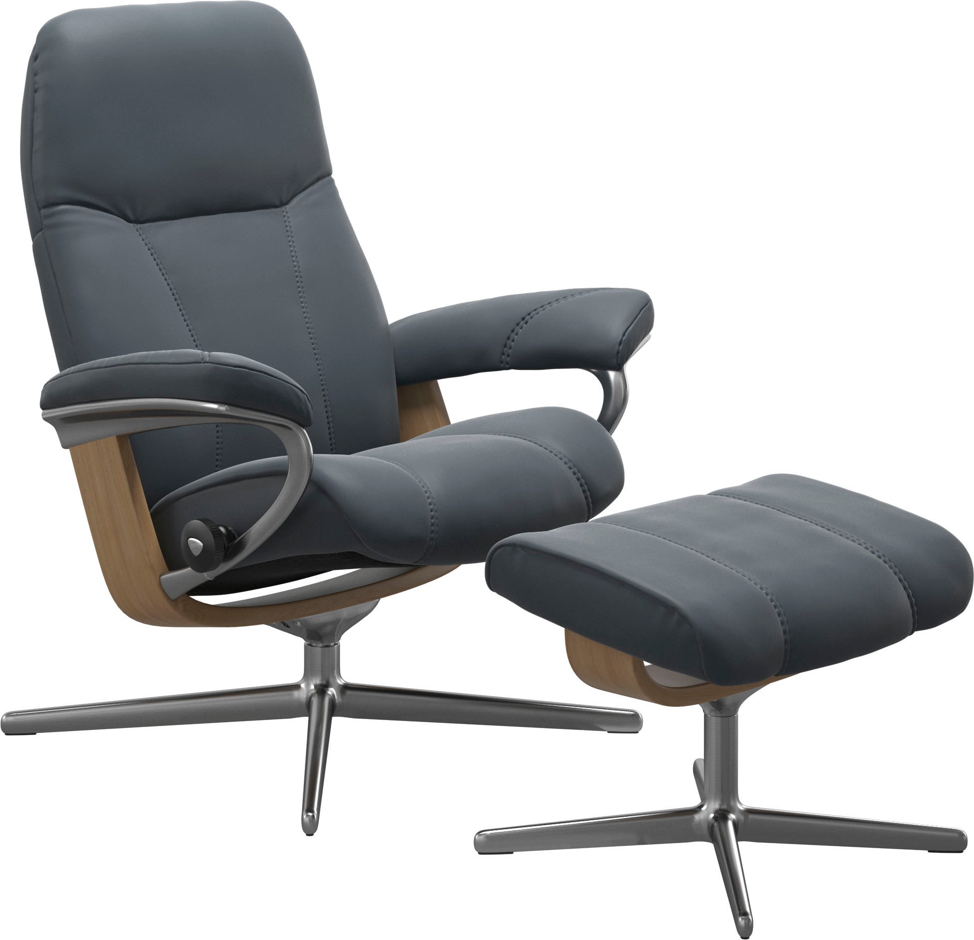 Stressless "Consul" Set, Relaxsessel mit Hocker, mit Hocker, mit Cross Base günstig online kaufen