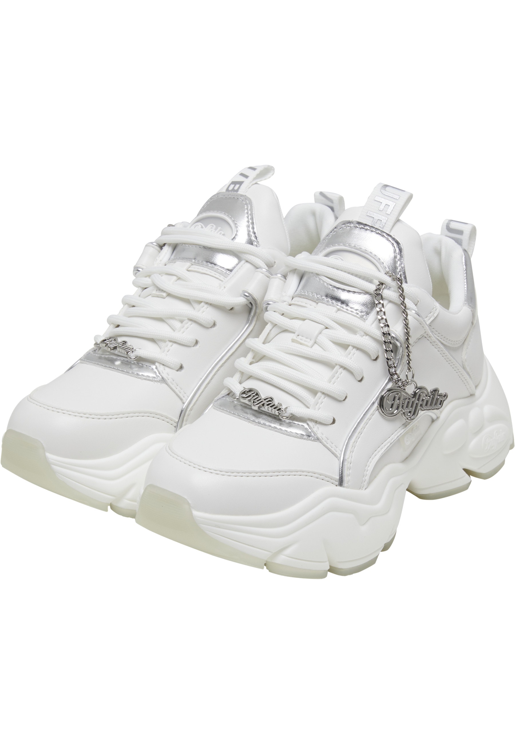 BUFFALO Damen Trainingsschuh "Buffalo BINARY GLAM", Gr. 39weiß, silber, Polyurethan, Schuhe