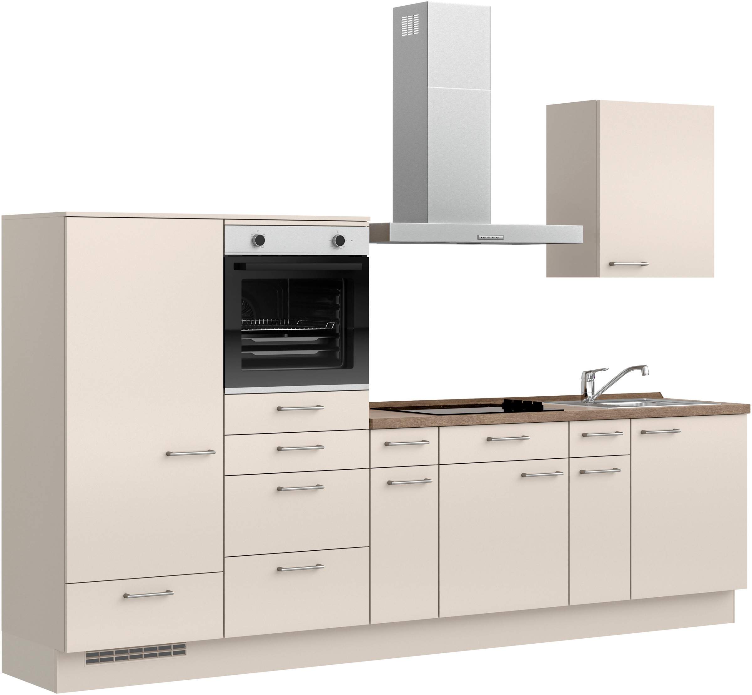 nobilia® Küchenzeile »"Laser I"«, vormontiert, Ausrichtung wählbar, Breite 300 cm, wahlw. mit E-Geräten
