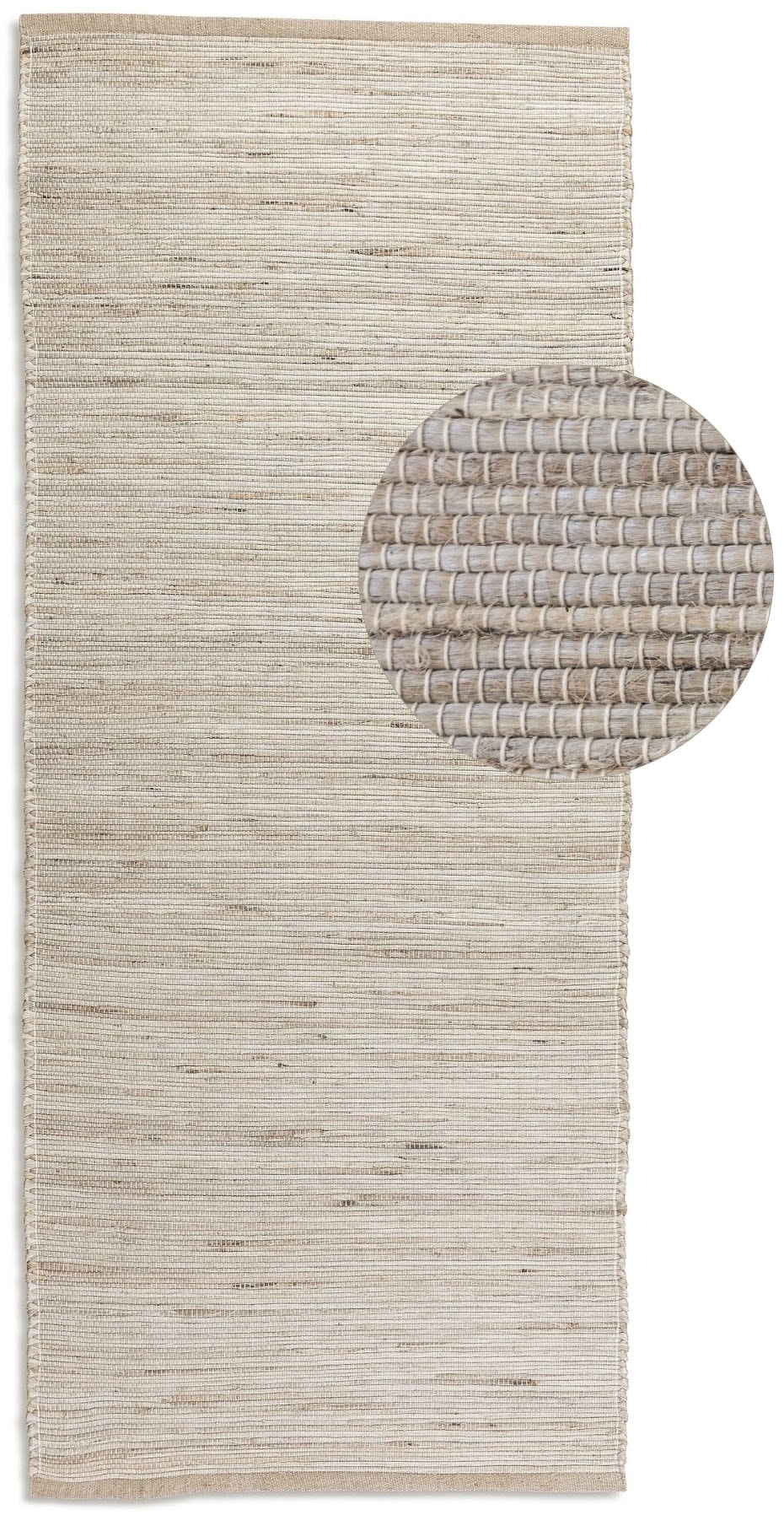 HANSE Home Teppich »Dhaka Juteteppich«, rechteckig, 5 mm Höhe, Läufer, handgewebt, Jute, Wolle, Natur, Wohnzimmer, Flur, Klassisch