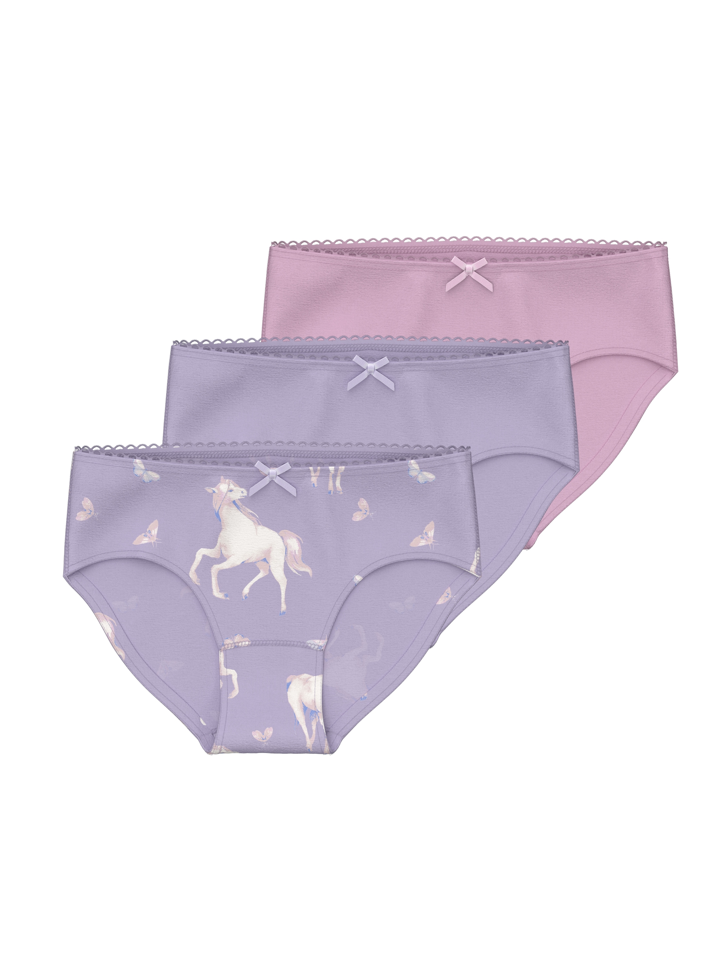 Name It Schlüpfer »NMFBRIEFS 3P PASTEL LILAC HORSE NOOS«, (Packung, 3 St.)