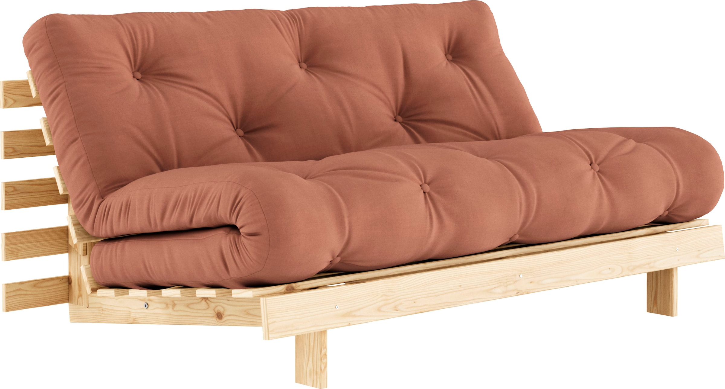 Karup Design Schlafsofa »Roots 160«, (2 St.), Mit Holzstruktur, inkl. Futonmatratze, Liegefläche 160x200 cm