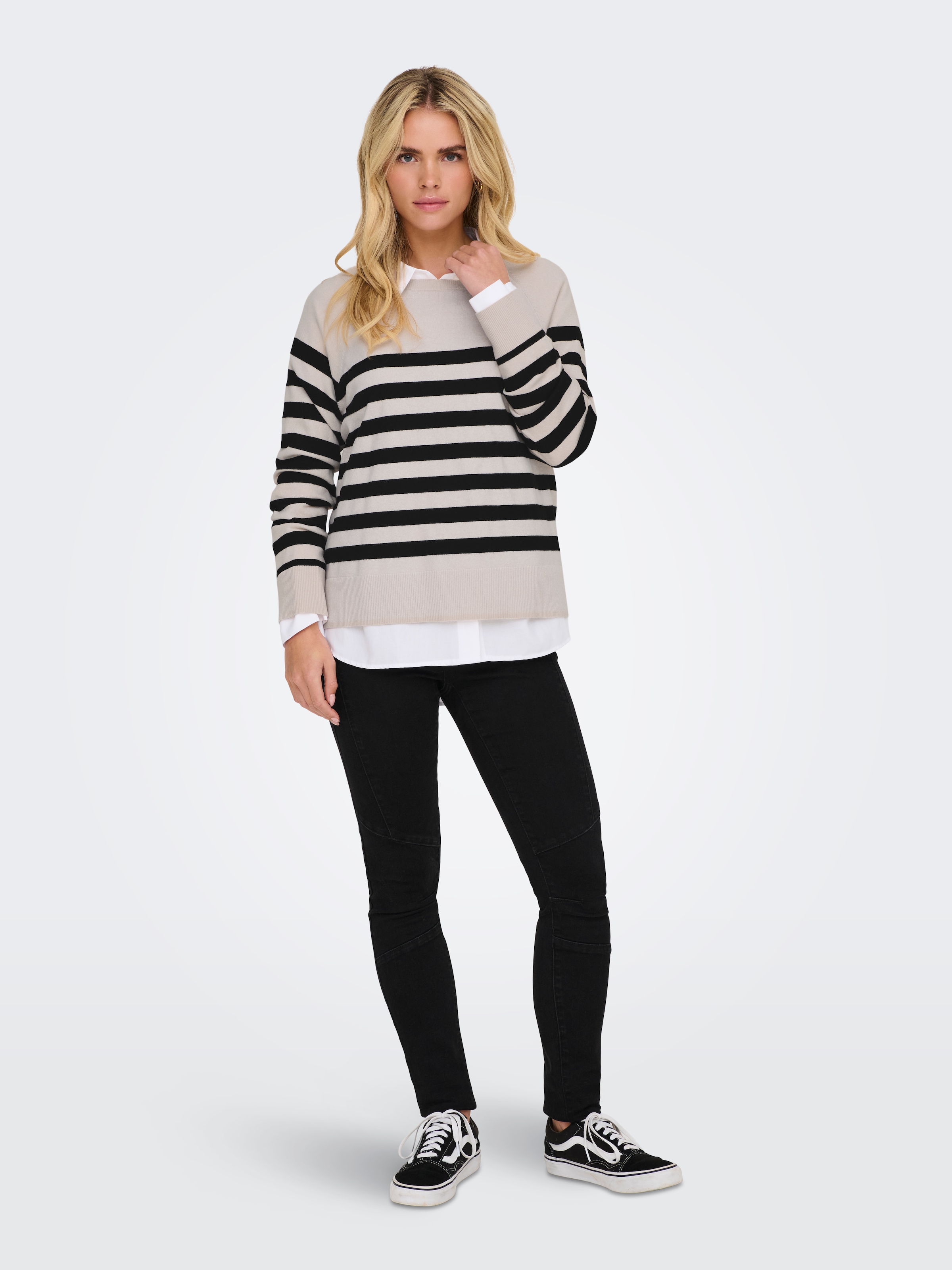 ONLY Rundhalspullover »ONLAMA LIFE LS RAGLAN O-NECK CC KNT«