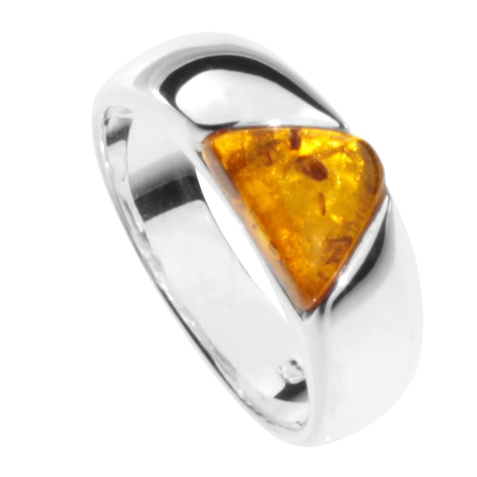 Fingerring OSTSEE-SCHMUCK "- Asta - Silber 925/000 - Bernstein" Gr. 58, silber (silber 925, silberfarben, weiß), Fingerringe, Damen, 58, Fingerring