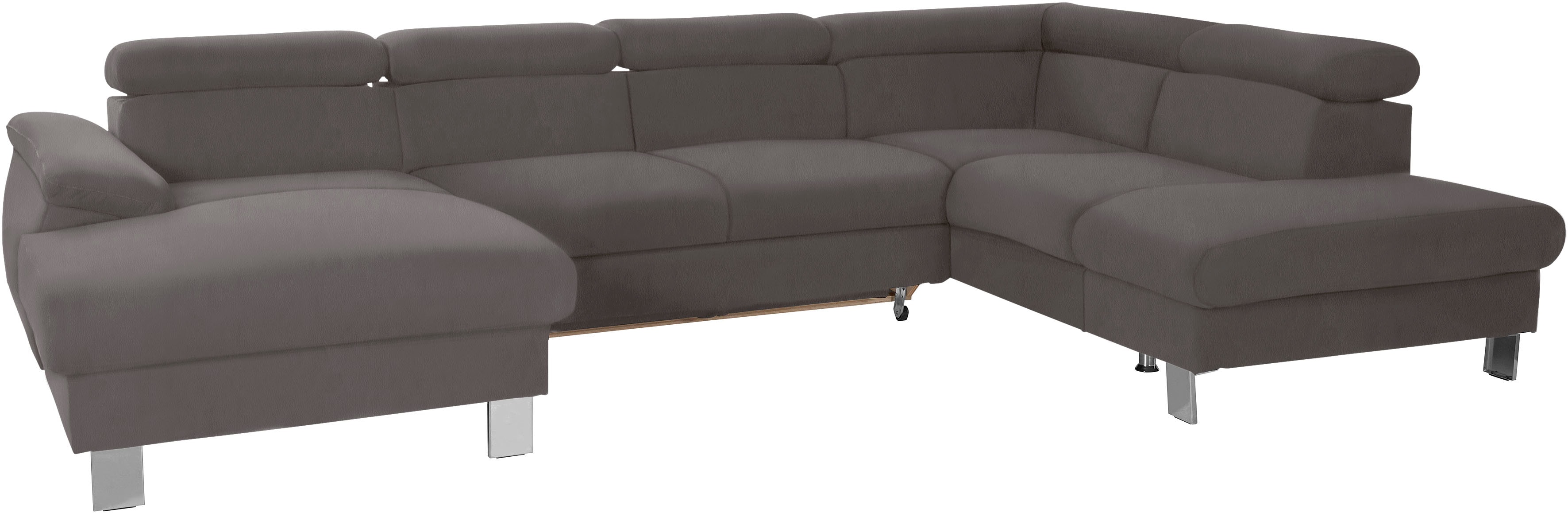 COTTA Wohnlandschaft "Komaris U-Form, B: 320 cm" mit Kopfteilverstellung, optional Schlaffunktion, Bettkasten & Licht