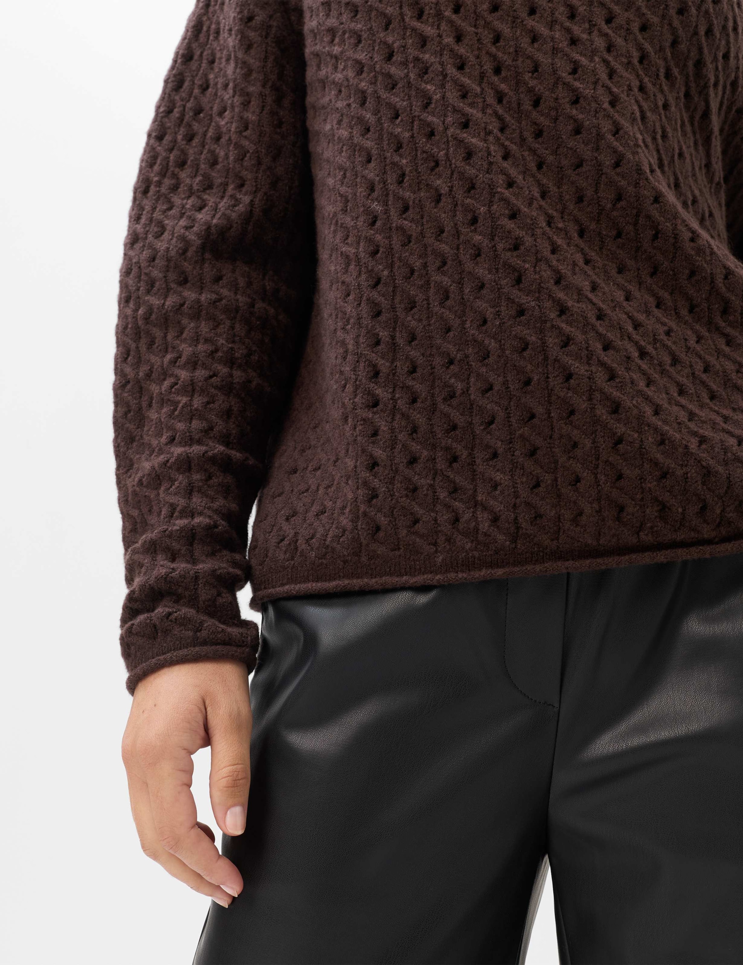 Brax Strickpullover »Style LESLEY« Ajour: Strickpullover im Baumwollmix
