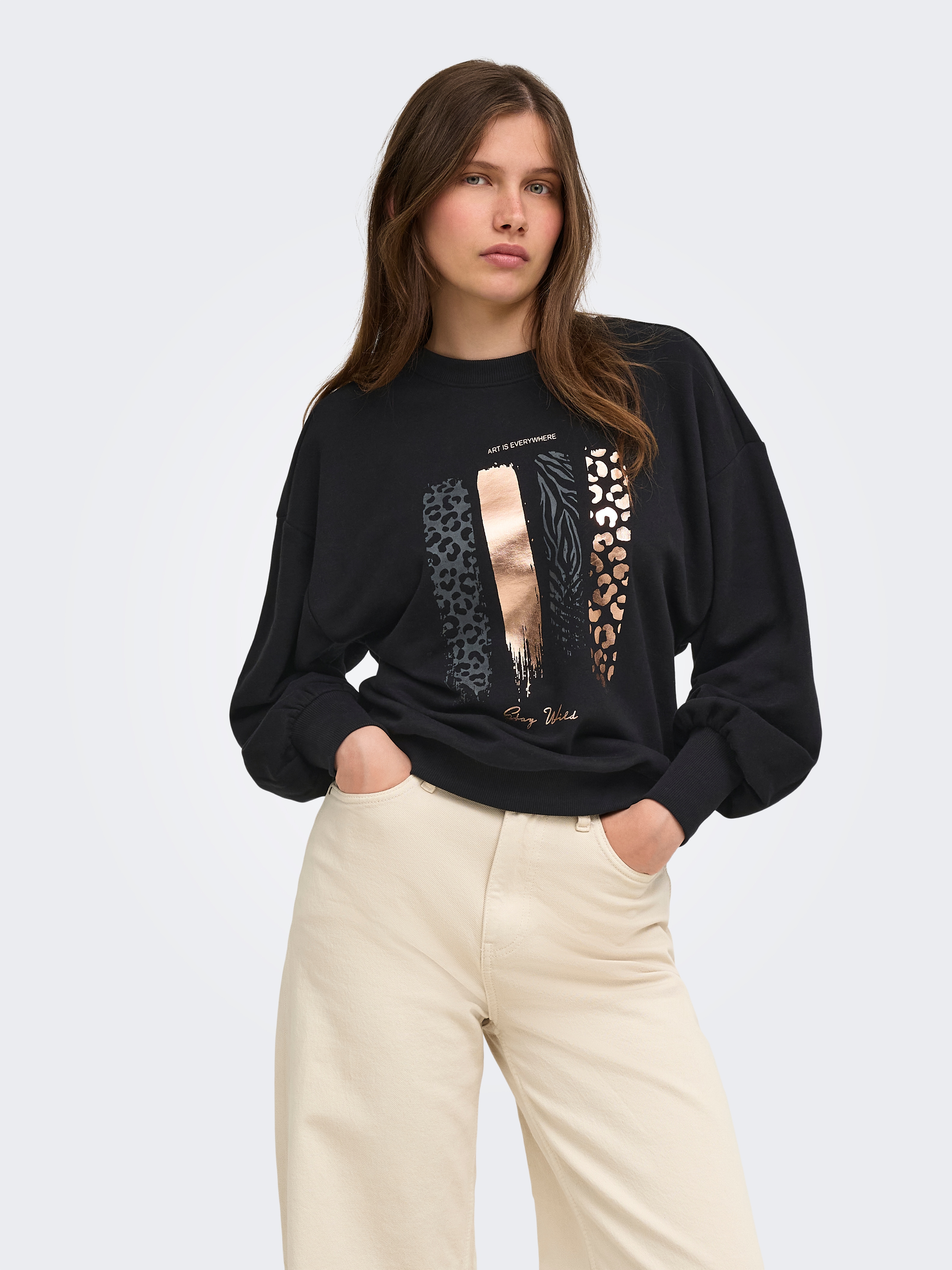 ONLY "ONLBROOKY L/S PRINT UB CS SWT", Baumwollmischung, regular fit