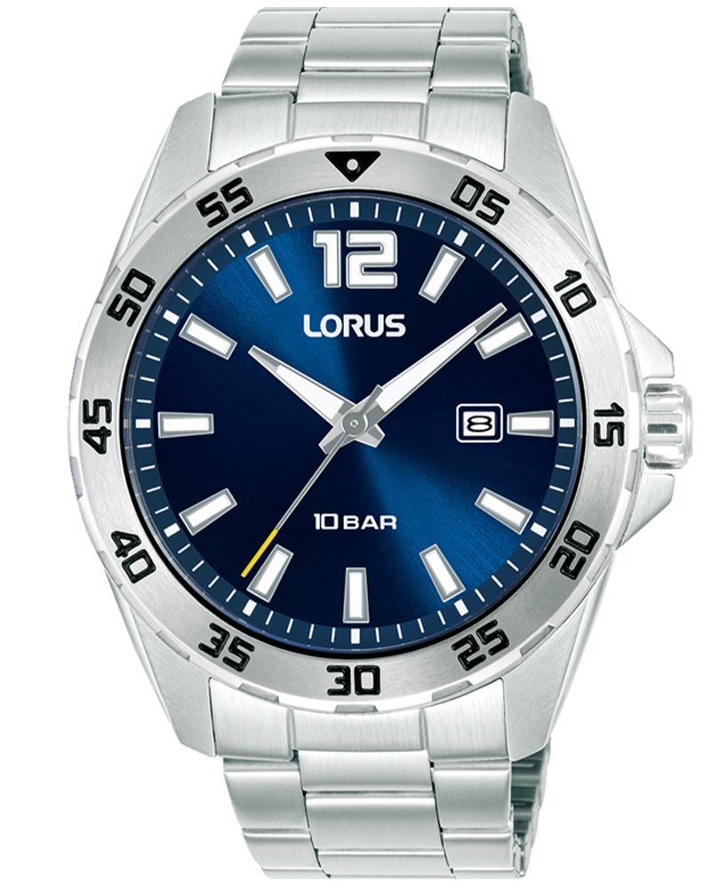 LORUS Quarzuhr Armbanduhr, Herrenuhr, Edelstahlarmband, analog, Tag