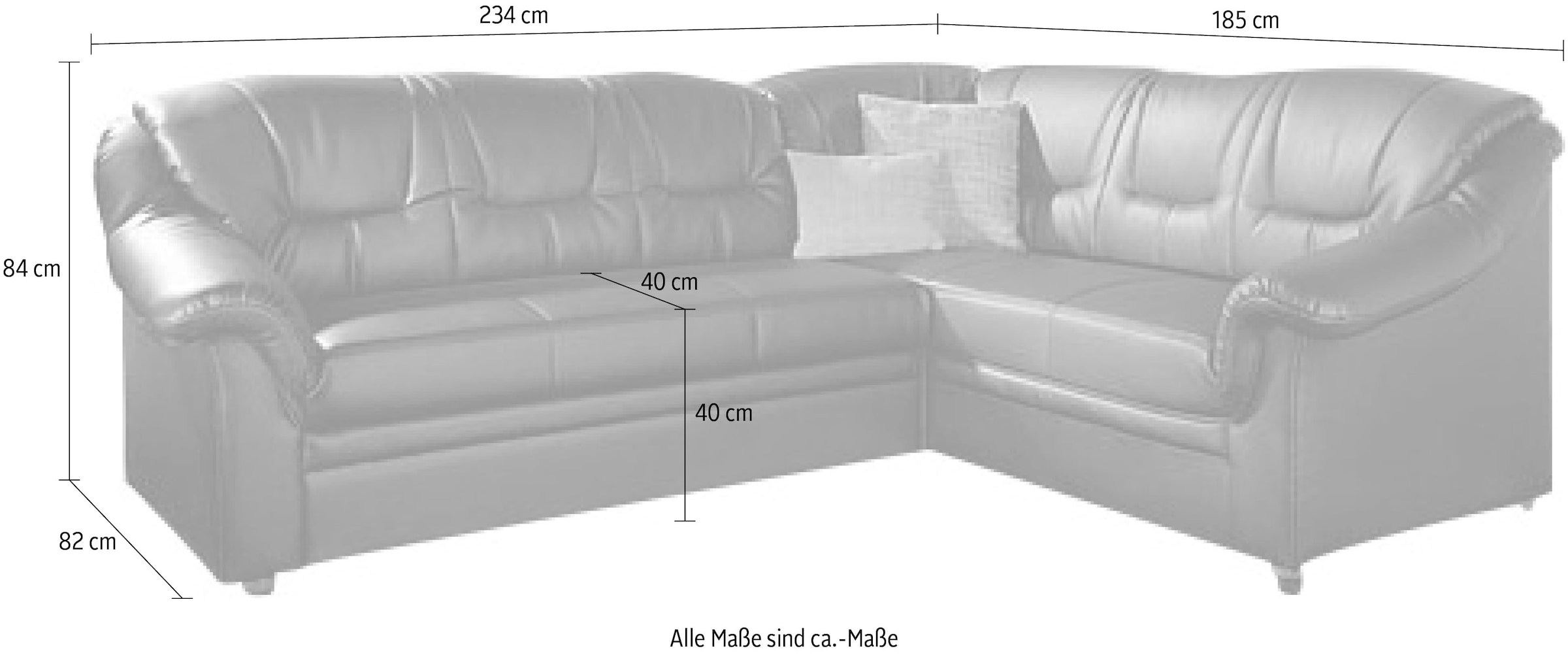 DOMO collection Ecksofa »Montana, zeitlose Rückensteppung, bequeme Armlehnen, L-Form«, wahlweise mit Bettfunktion