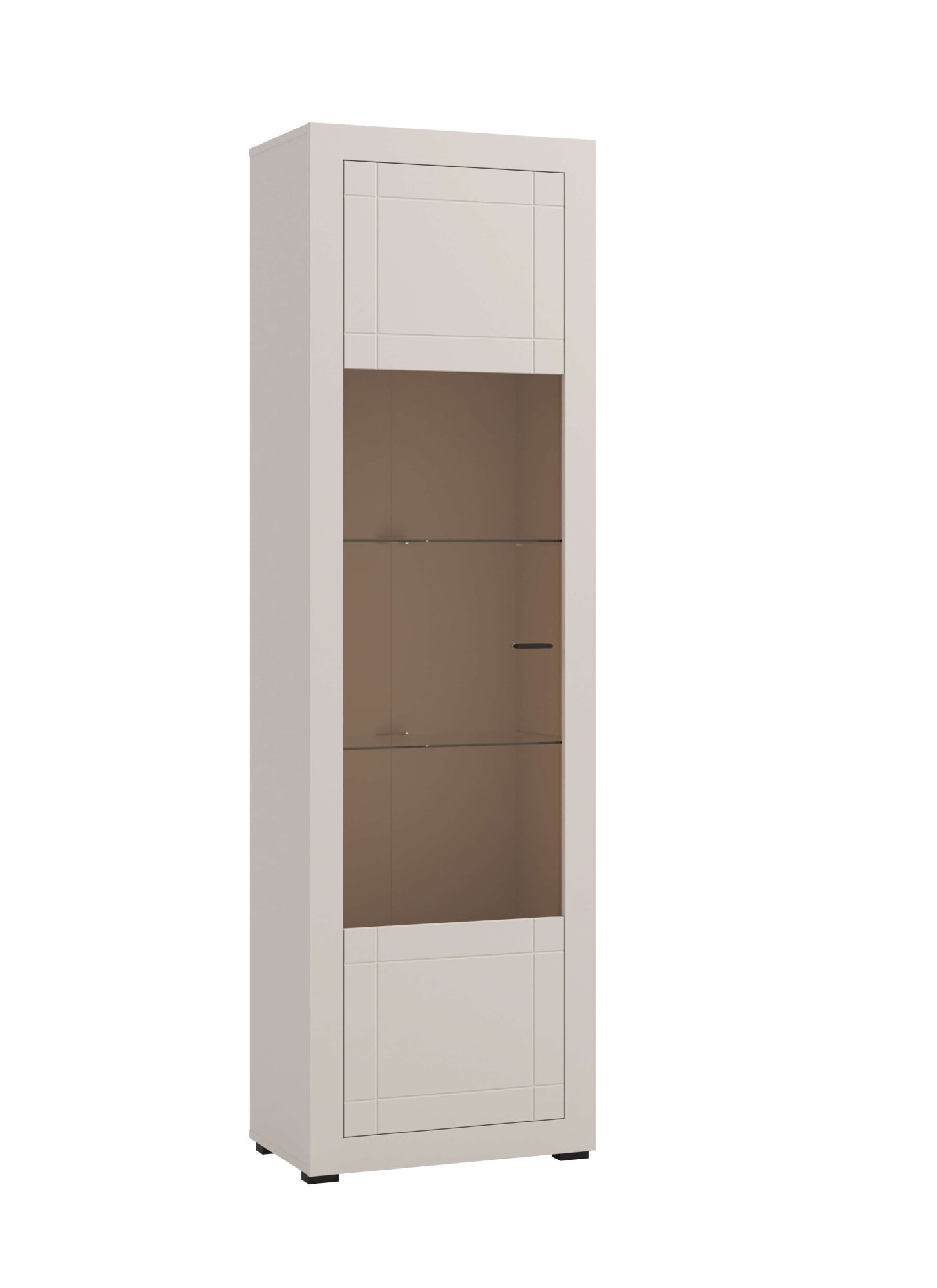 Home affaire Vitrine "Essex Vitrinenschrank, Glasschrank, Standvitrine, Highboard/Sideboard" Präzise Heißfolienprägung, Metallgriff, Eleganter Glasboden