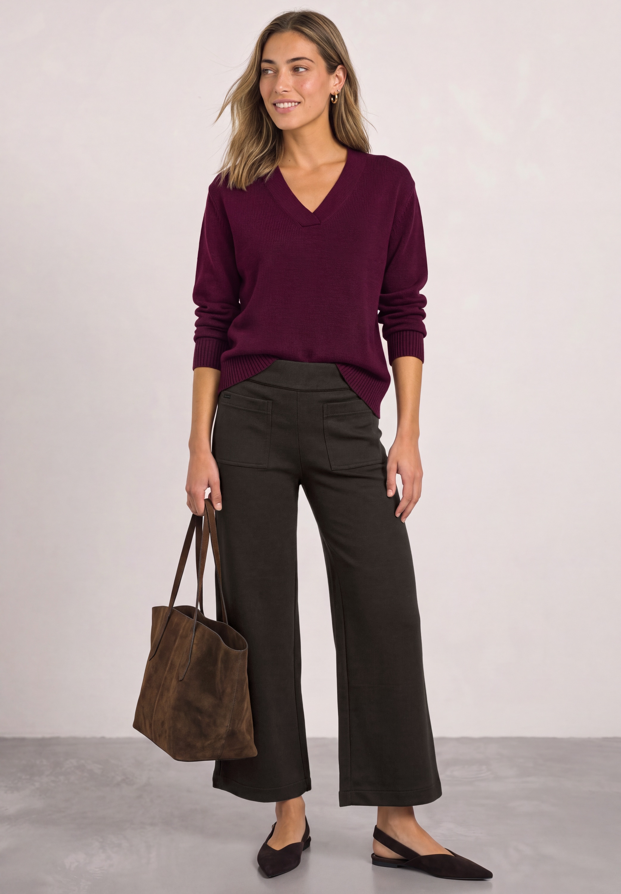 STREET ONE Stoffhose  mit Wide Legs