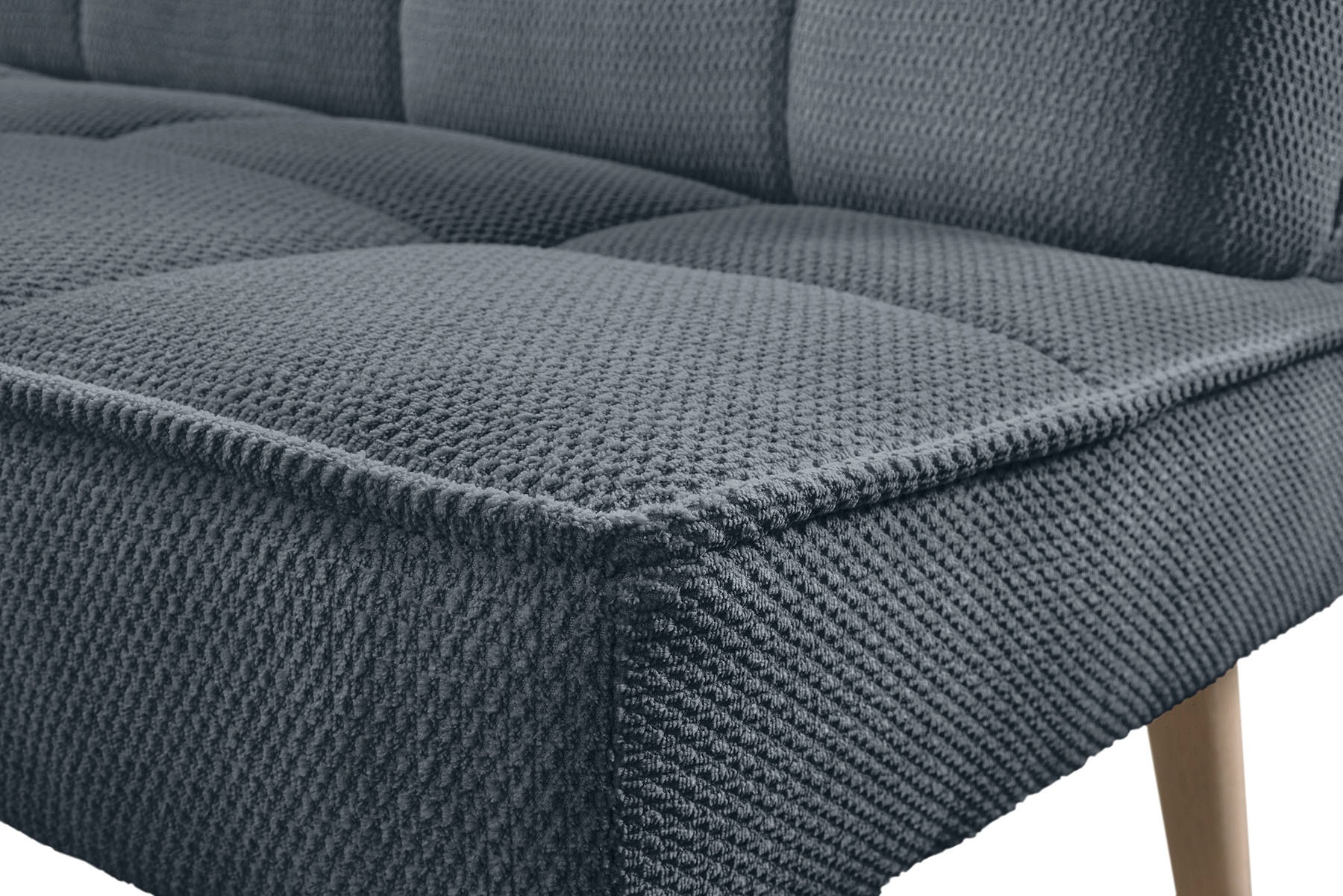 Eckbank EXXPO - SOFA FASHION "Latte", antrazith, B:254cm H:95cm T:196cm, 94% PES, 6% NY, Sitzbänke, Eckbank, moderne Sitz- und Rückensteppung, bequem und elegant, hoher Holzfuß 3