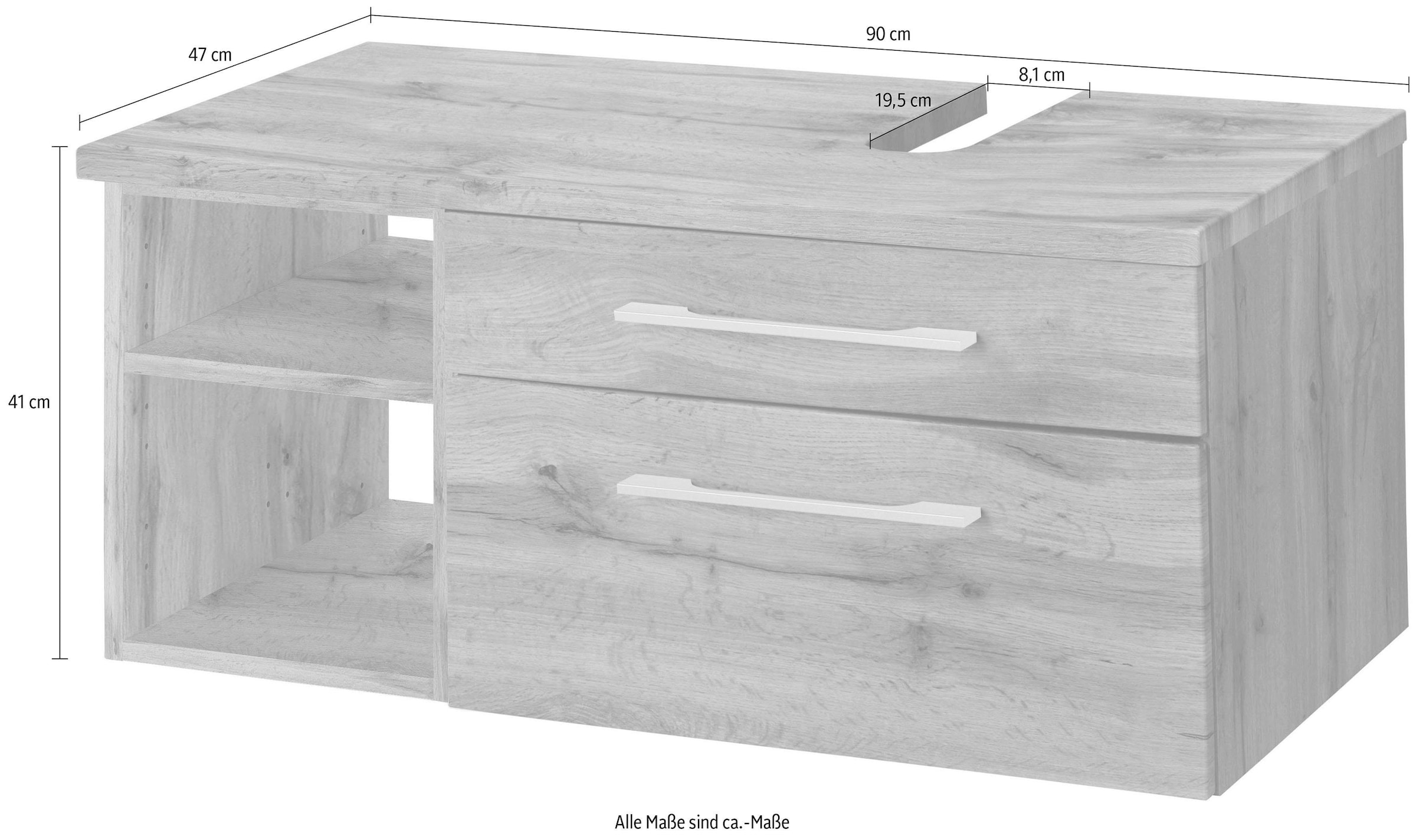 welltime Waschbeckenunterschrank »Davos«, Breite 90 cm