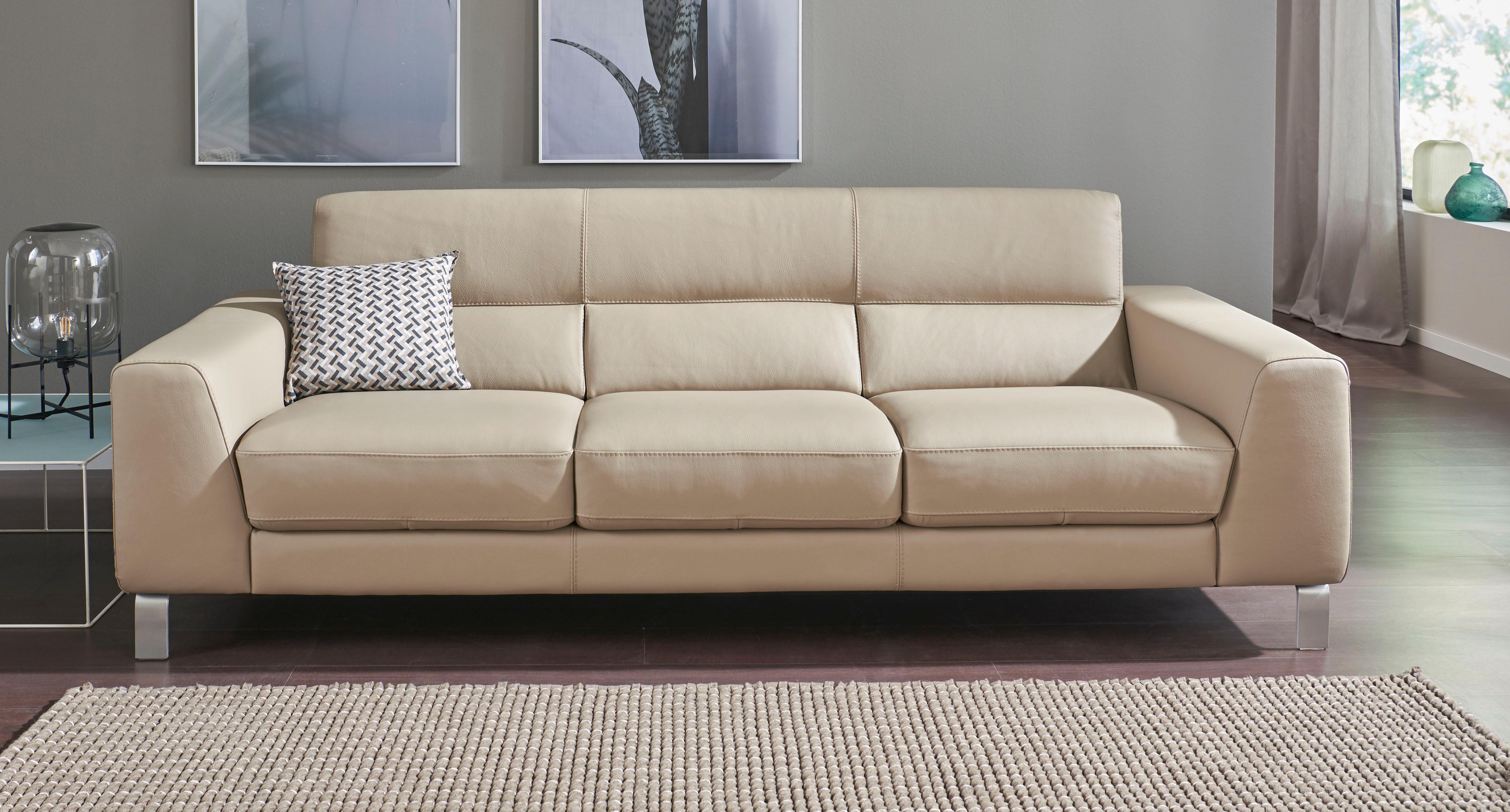 CALIA ITALIA 3-Sitzer "Simon, toller Sitzkomfort, italienisches Designsofa" in zwei Lederqualitäten