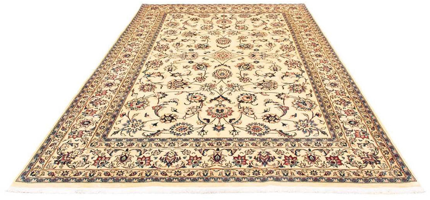 Wollteppich »Maschad Blumenmuster Beige 299 x 196 cm«, rechteckig, Unikat mit Zertifikat