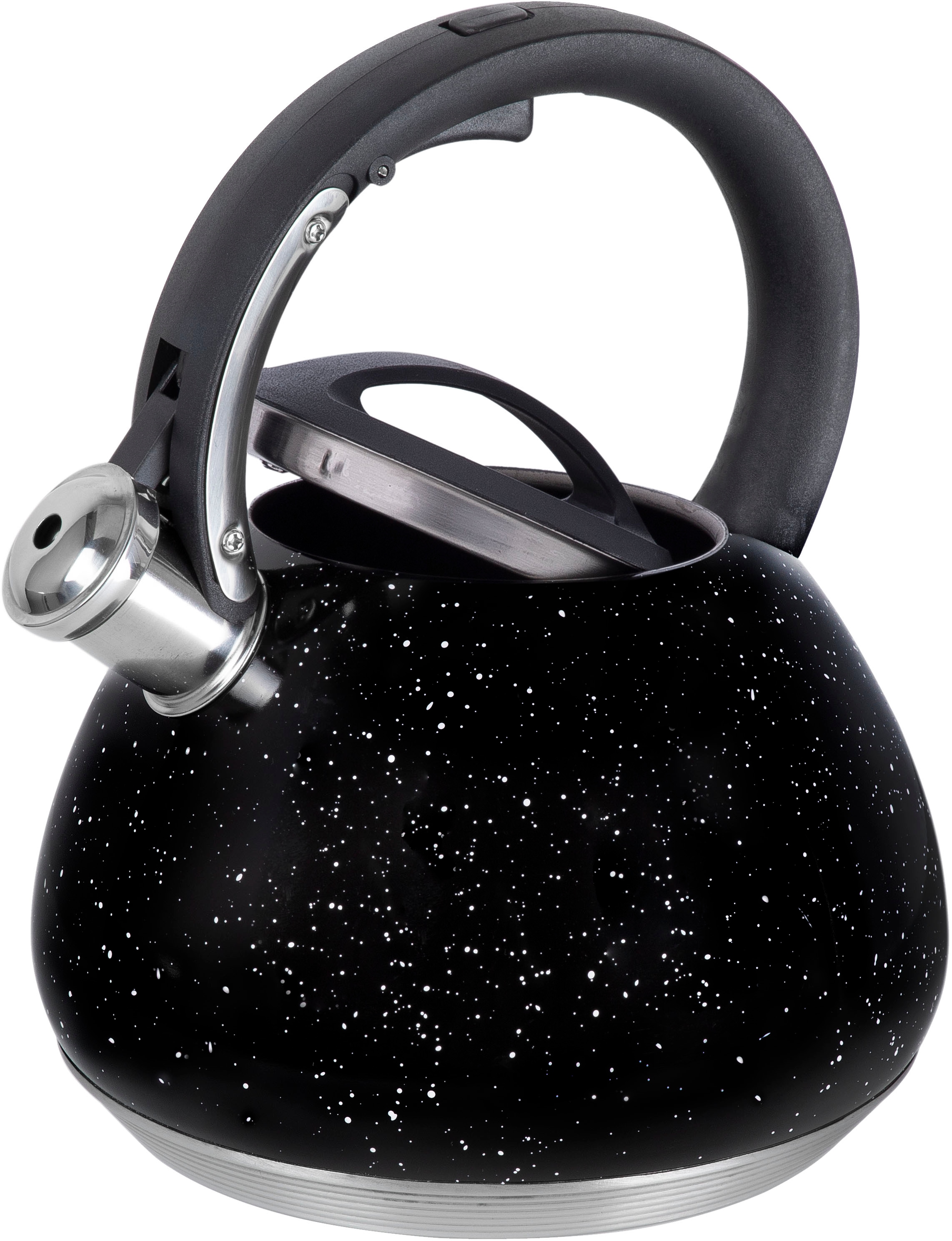 RESTO Kitchenware Wasserkessel »Lyra, Flötenkessel 2,7 l mit wärmespeicherndem Boden im Geschenkkarton«, Edelstahl, (1 tlg.), mit ergonomischem, wärmeableitenden Bakelit-Griff