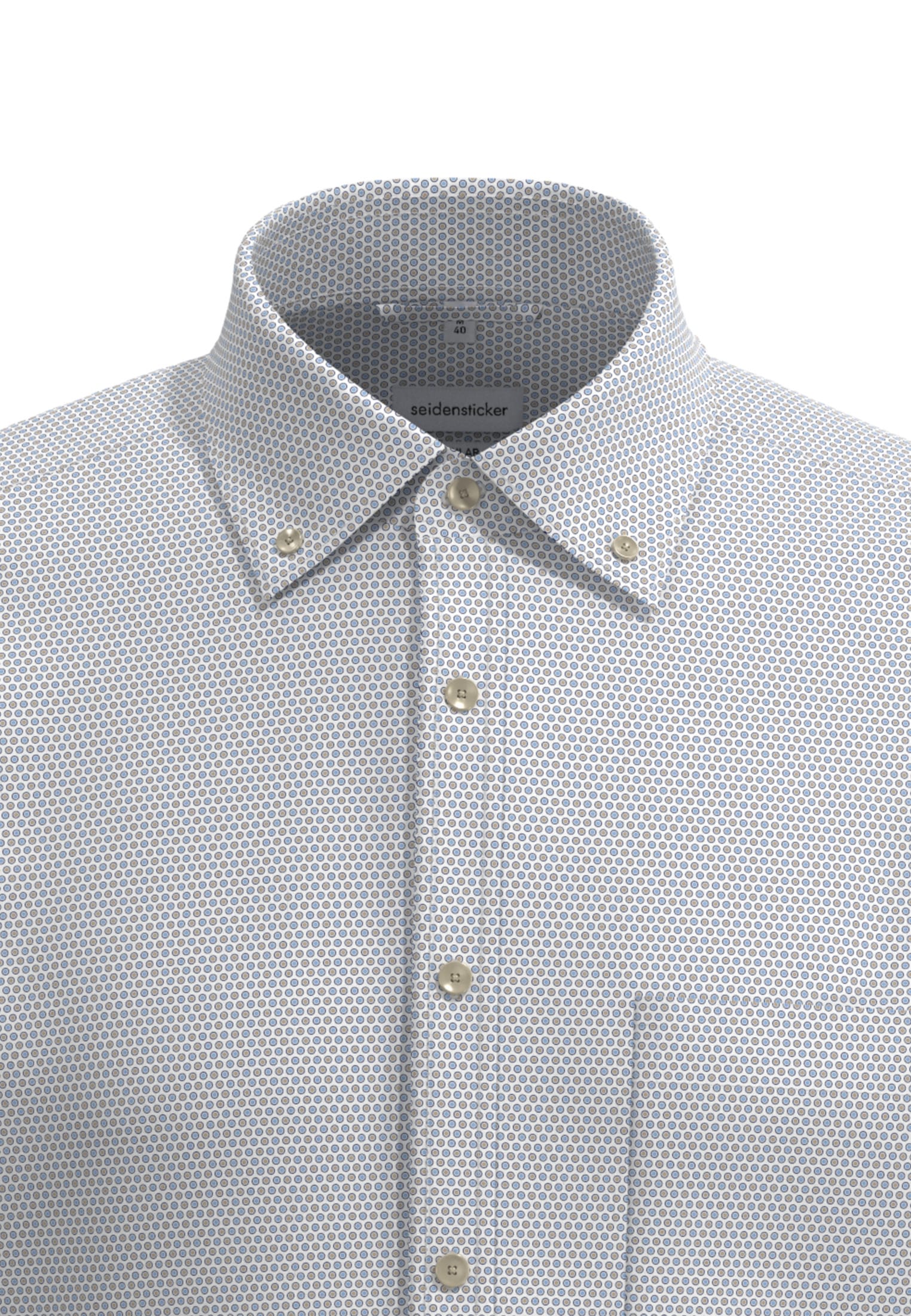 seidensticker Businesshemd »Regular«, Regular Kurzarm Button-Down-Kragen Druck