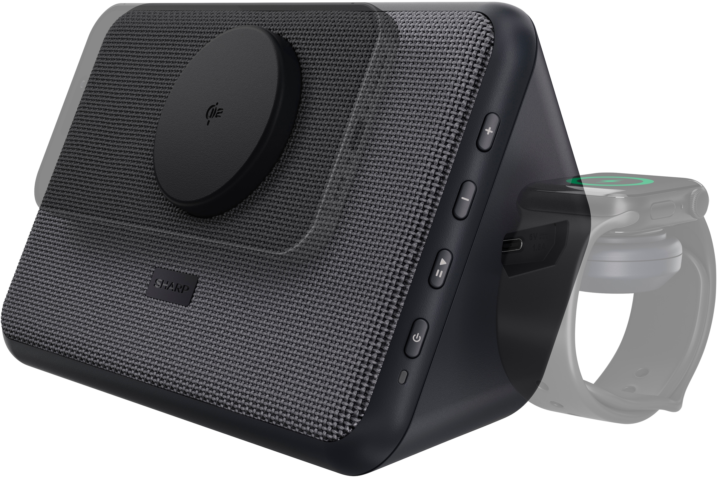 Sharp Bluetooth-Lautsprecher »CP-DS09« Stereo (A2DP Bluetooth | AVRCP Bluetooth | Bluetooth Apple Siri | Google Assistant | Ladefunktion für Mobilgeräte | Lautstärkeregelung )