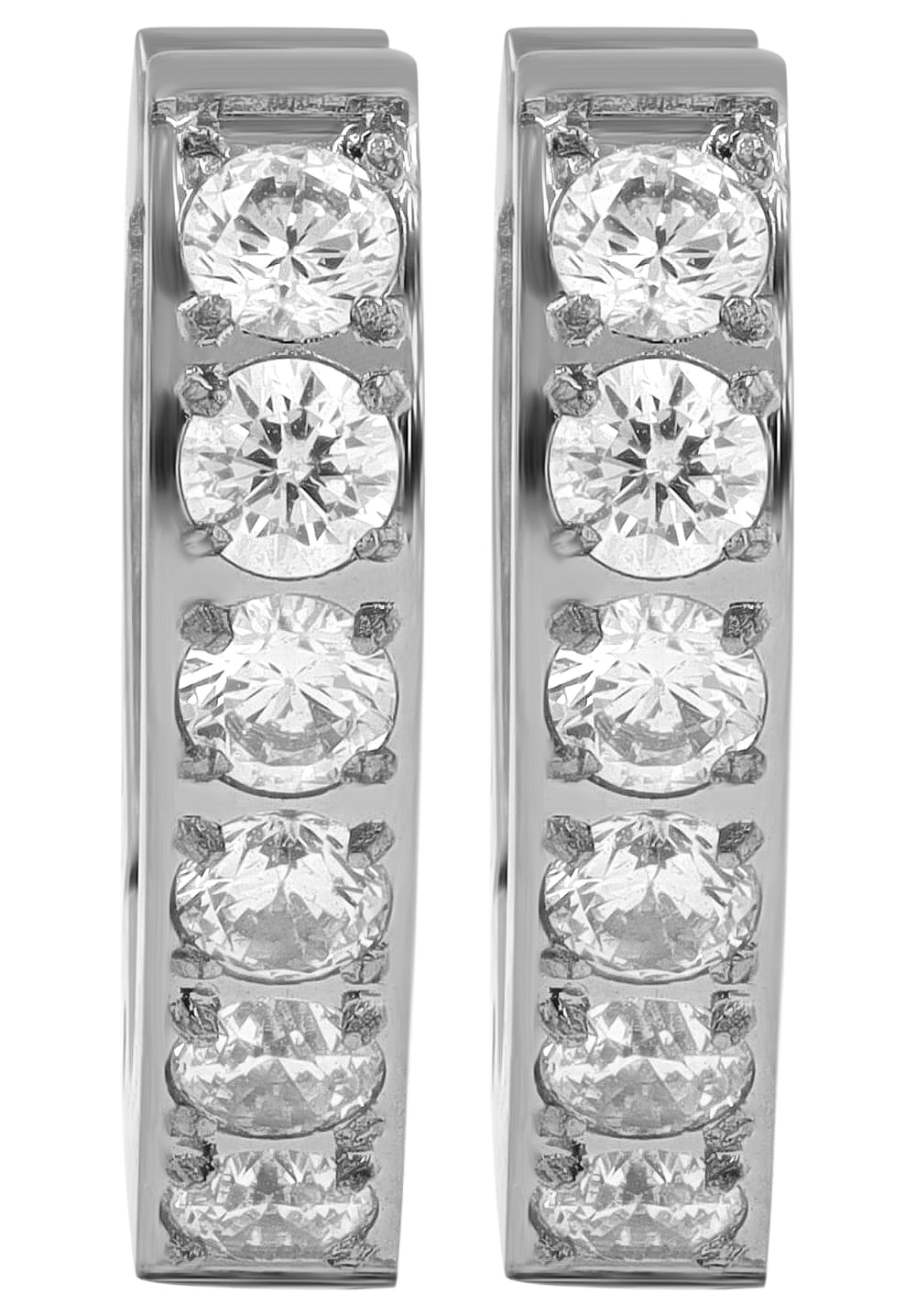 Adelia´s Klappcreolen »Ohrringe – Klappcreole Herz aus Edelstahl mit Strass Steinchen« Ideal als Geschenk – dezent und elegant