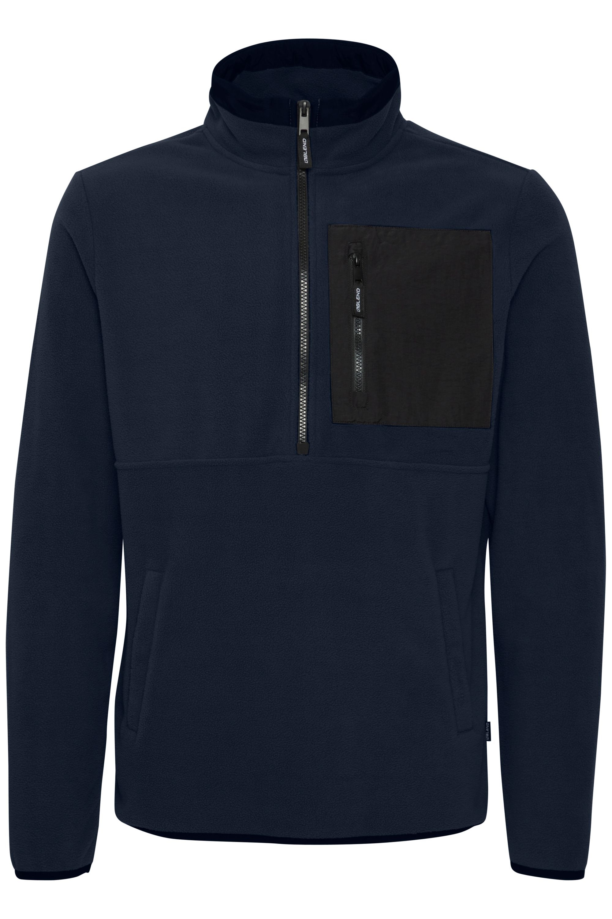 Cardigan BLEND "BHFloren", Herren, Gr. L, marineblaus, Fleece, 100% Polyester, unifarben, regular fit, Bündchen, Strickjacken, Gemütliche Fleecejacke