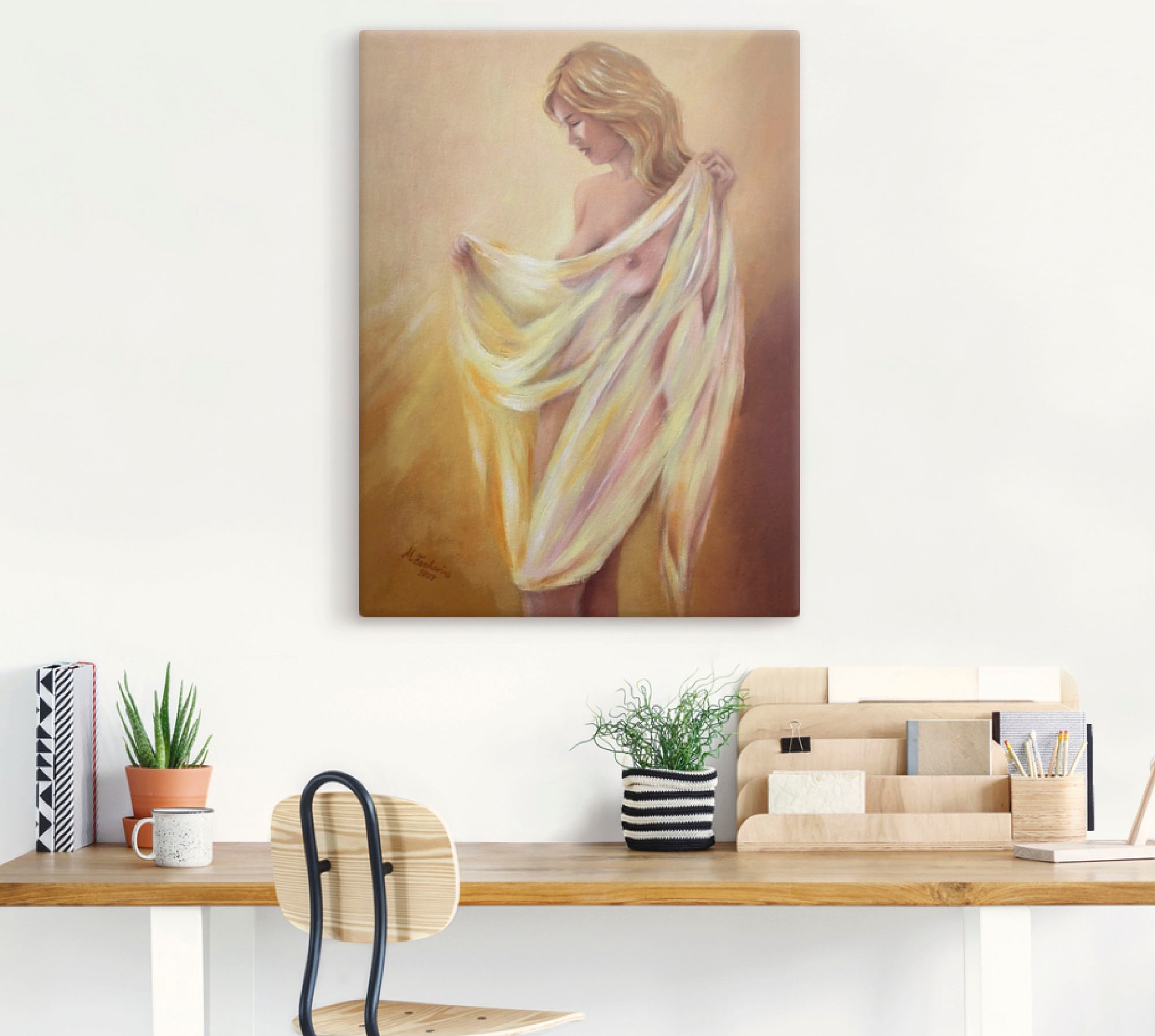 Artland Wandbild "Akt mit Tuch" Frau 1 Stk. tlg. als Leinwandbild, Poster i günstig online kaufen