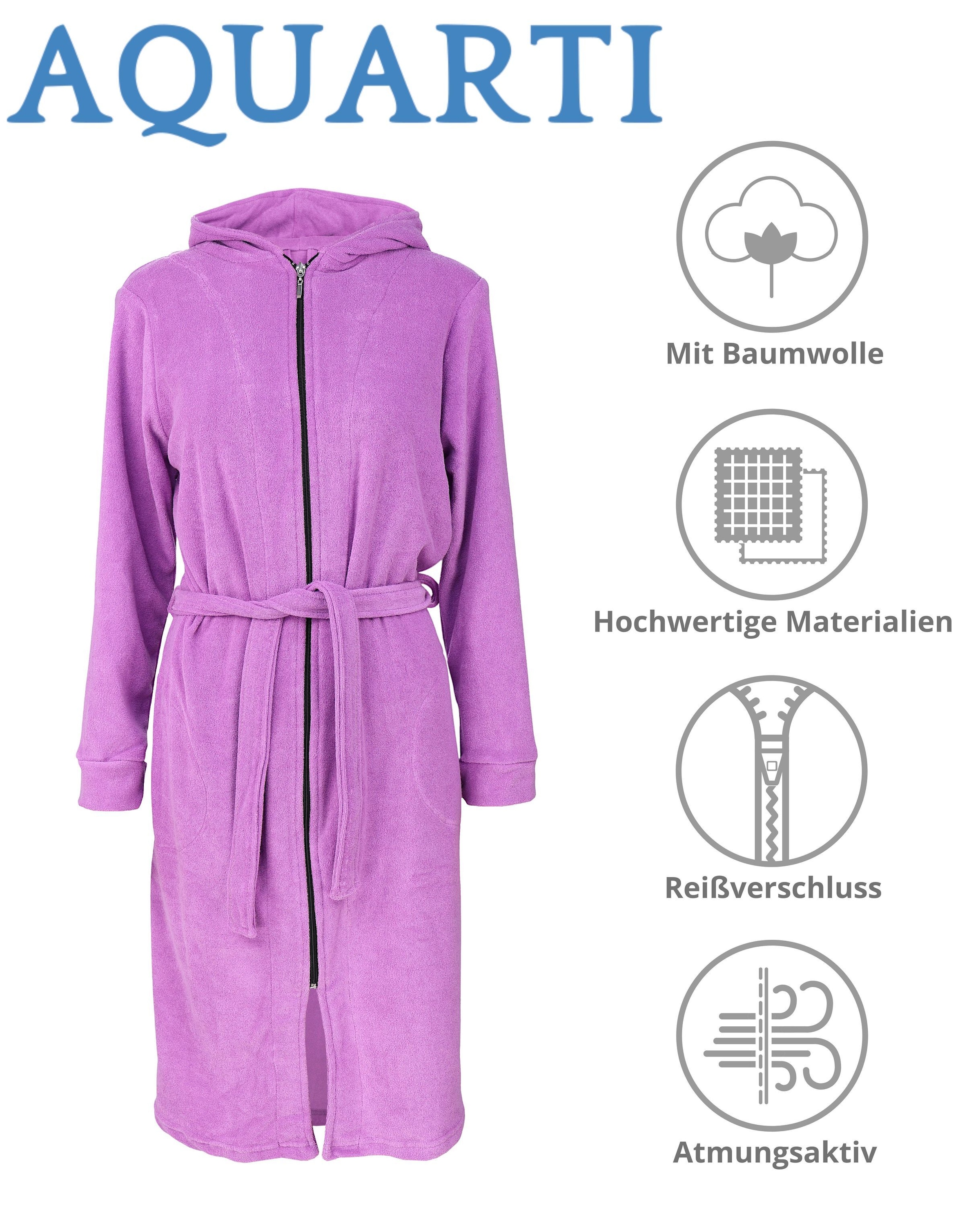 AQUARTI Damenbademantel »Bademantel Aquarti Damen Bademantel mit Reißverschluss Lang«