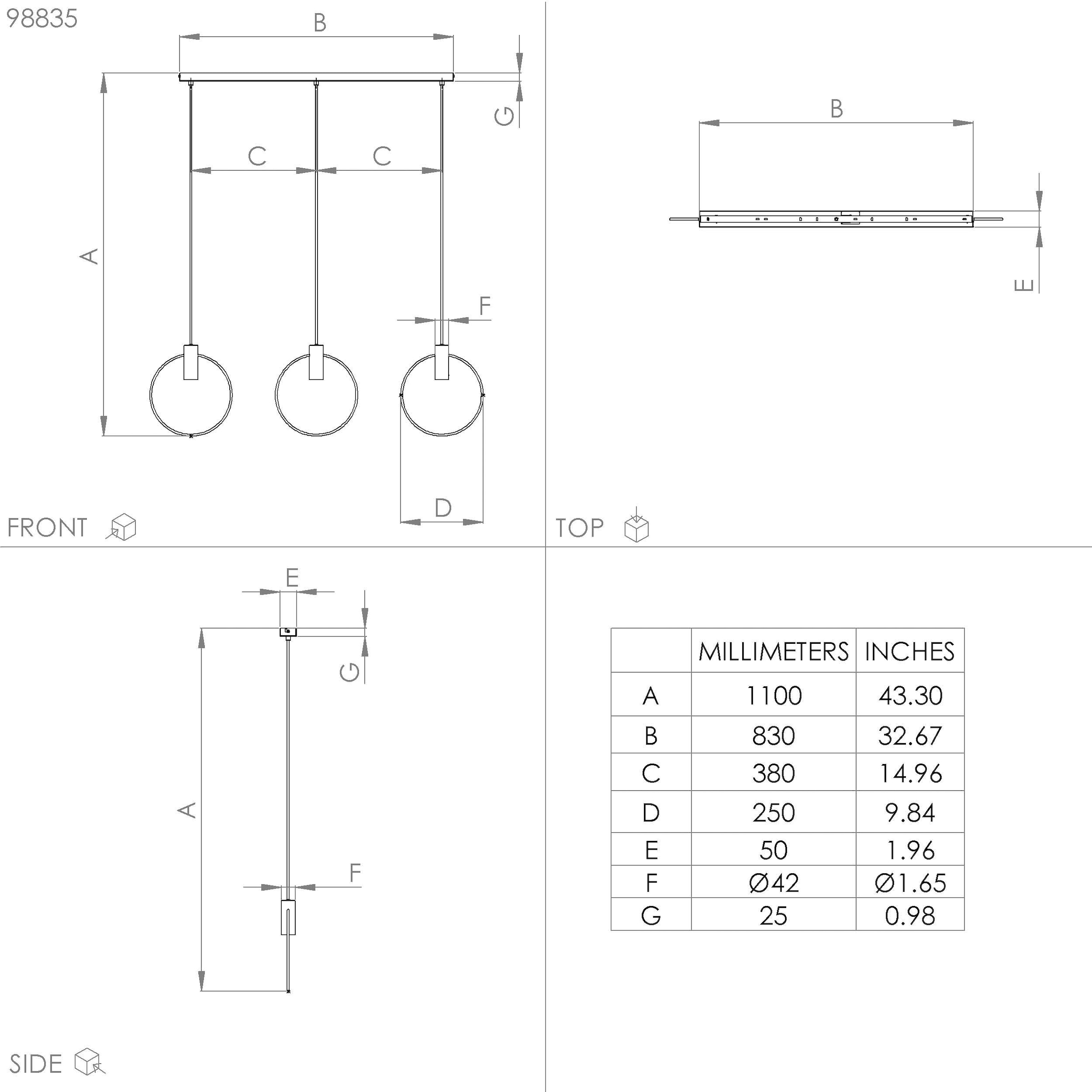 Pendelleuchte - | EGLO 3X40W - in E27 »MANIZALES«, Stahl messing exkl. Hängeleuchte BAUR aus