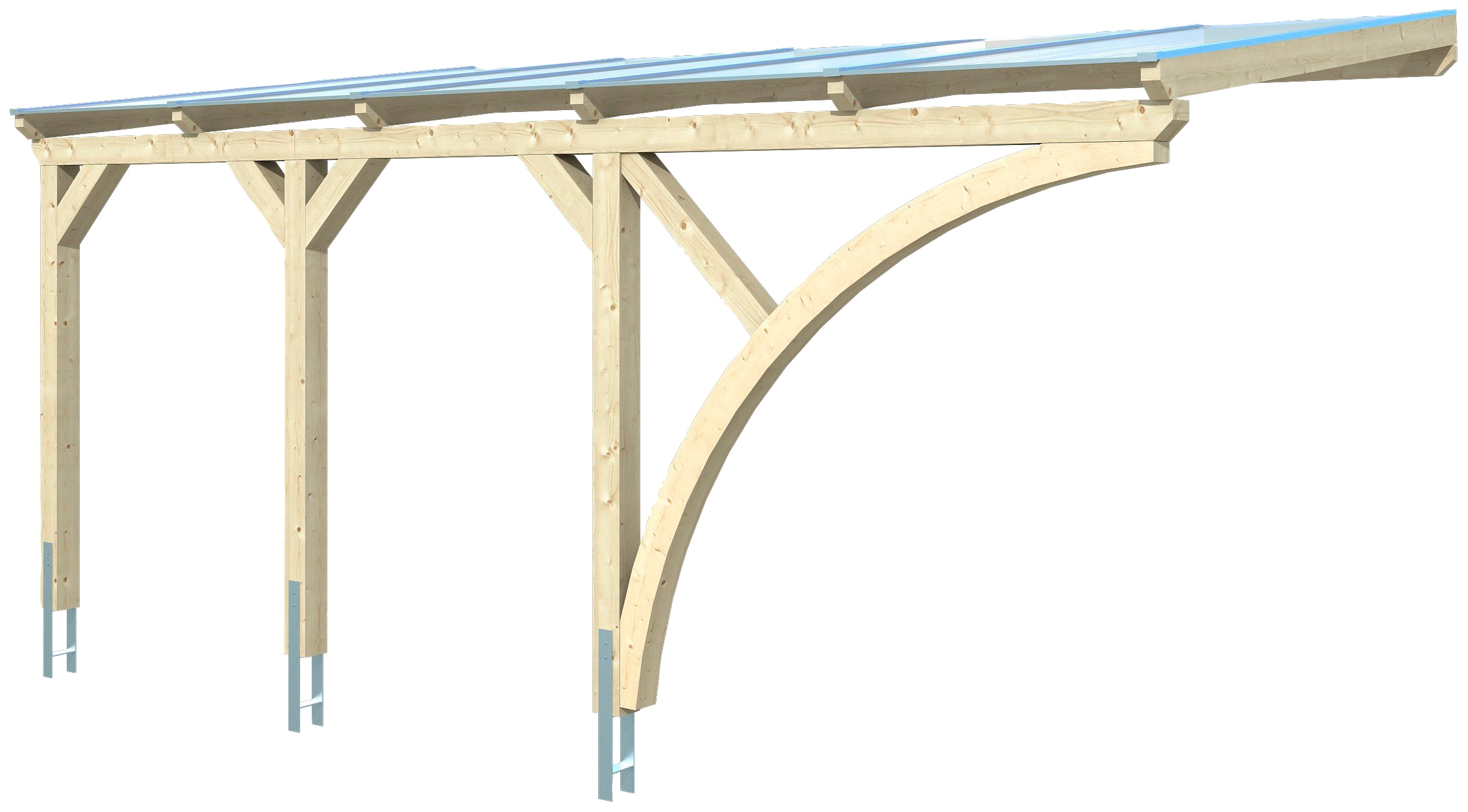 Skanholz Anlehncarport »Eifel« Leimholz 276 cm natur