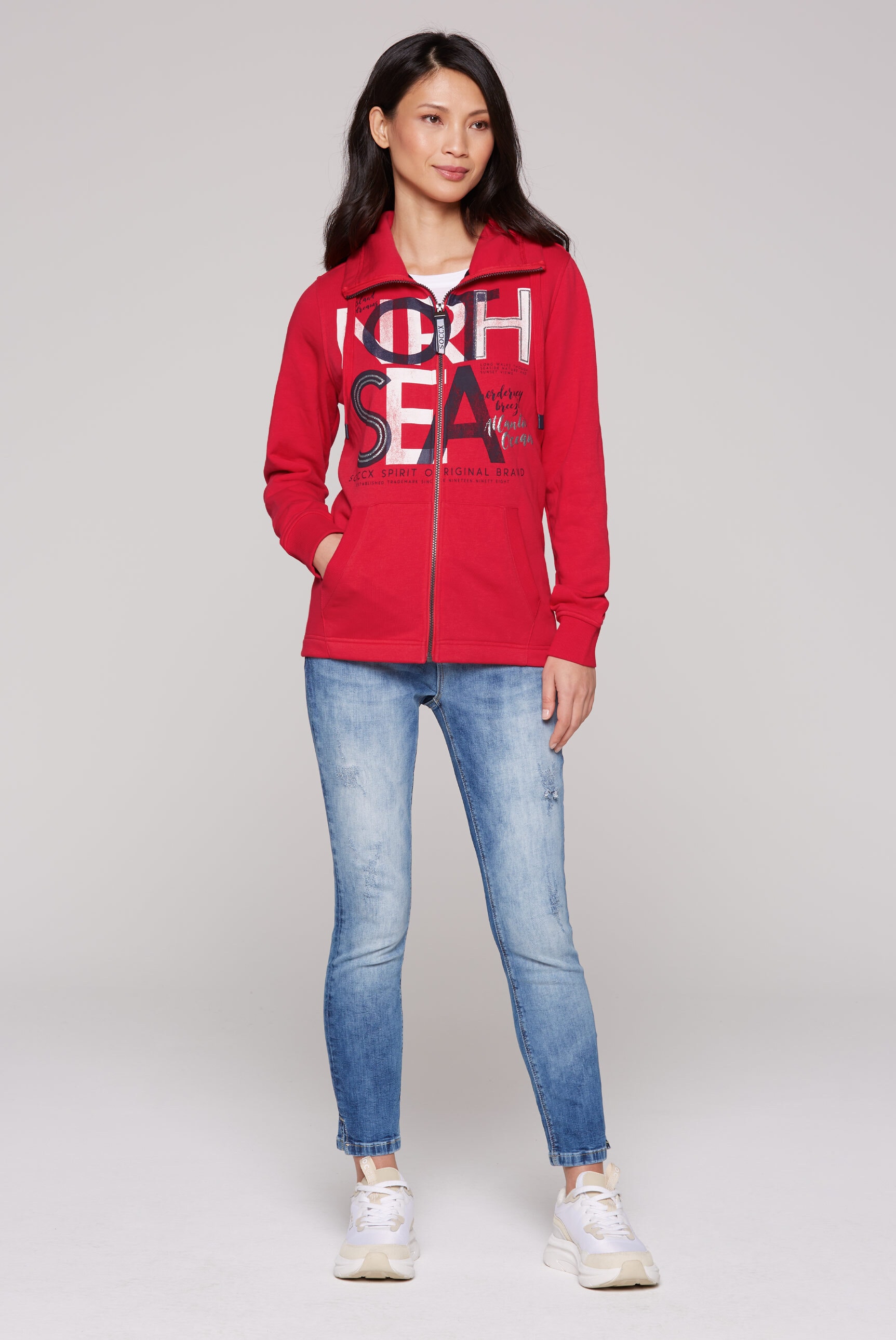 SOCCX Sweatjacke, mit Baumwolle