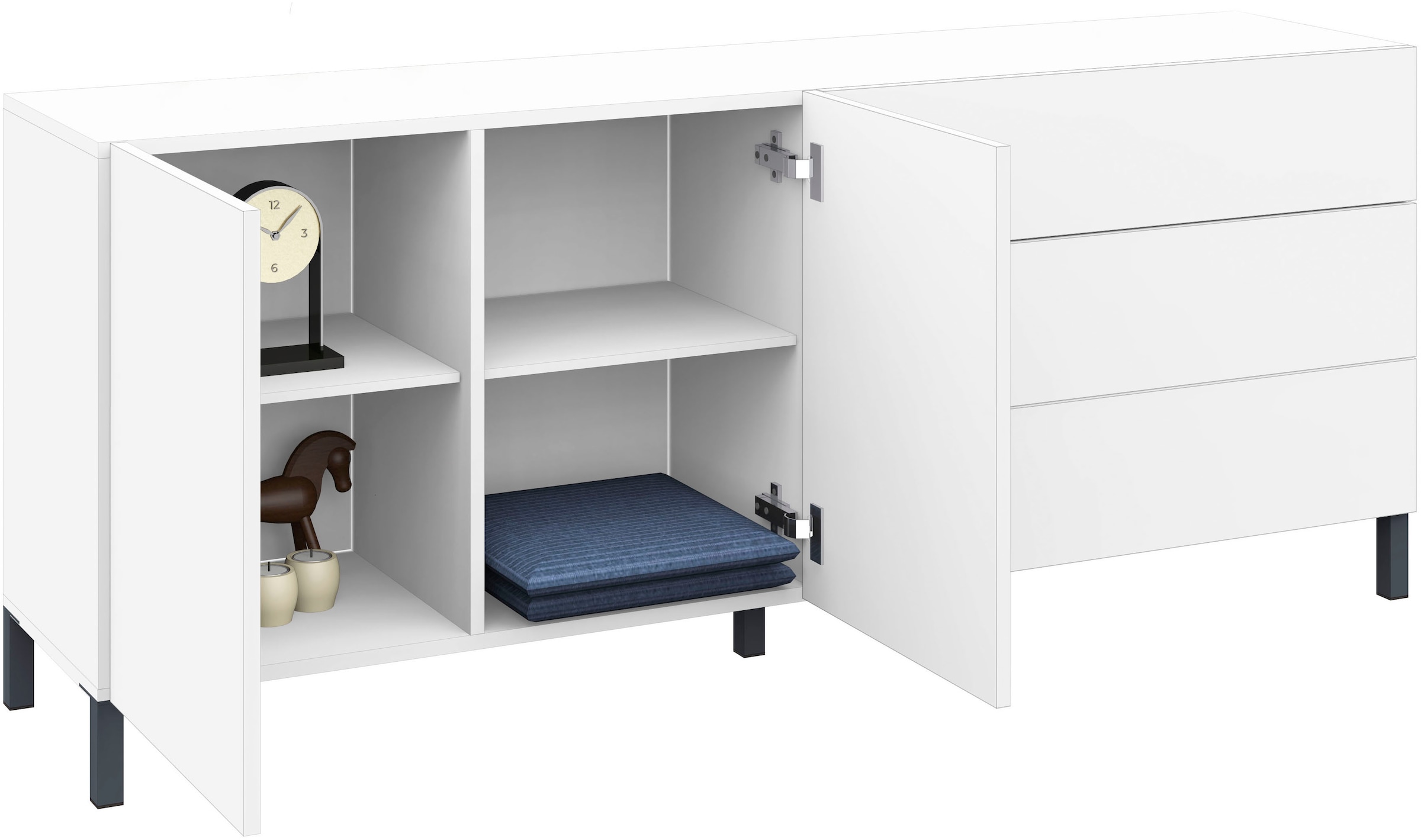 borchardt Möbel Sideboard, Metallfüße, grifflose Optik