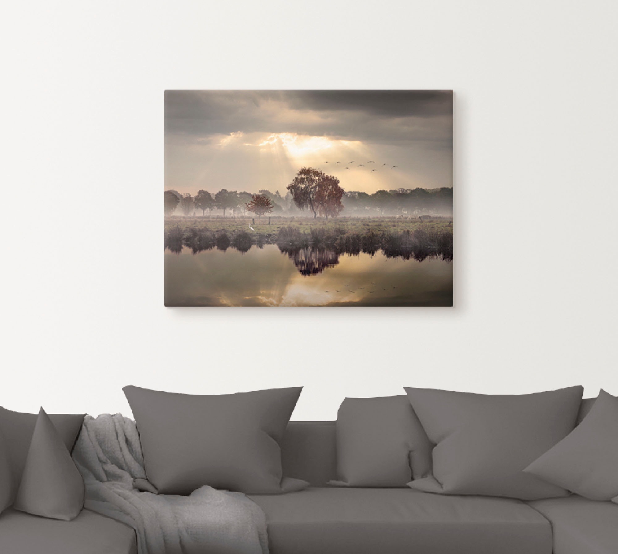 Artland Leinwandbild »Der Herbst in seiner stillen Einsamkeit«, Gewässer, (1 St.), auf Keilrahmen gespannt